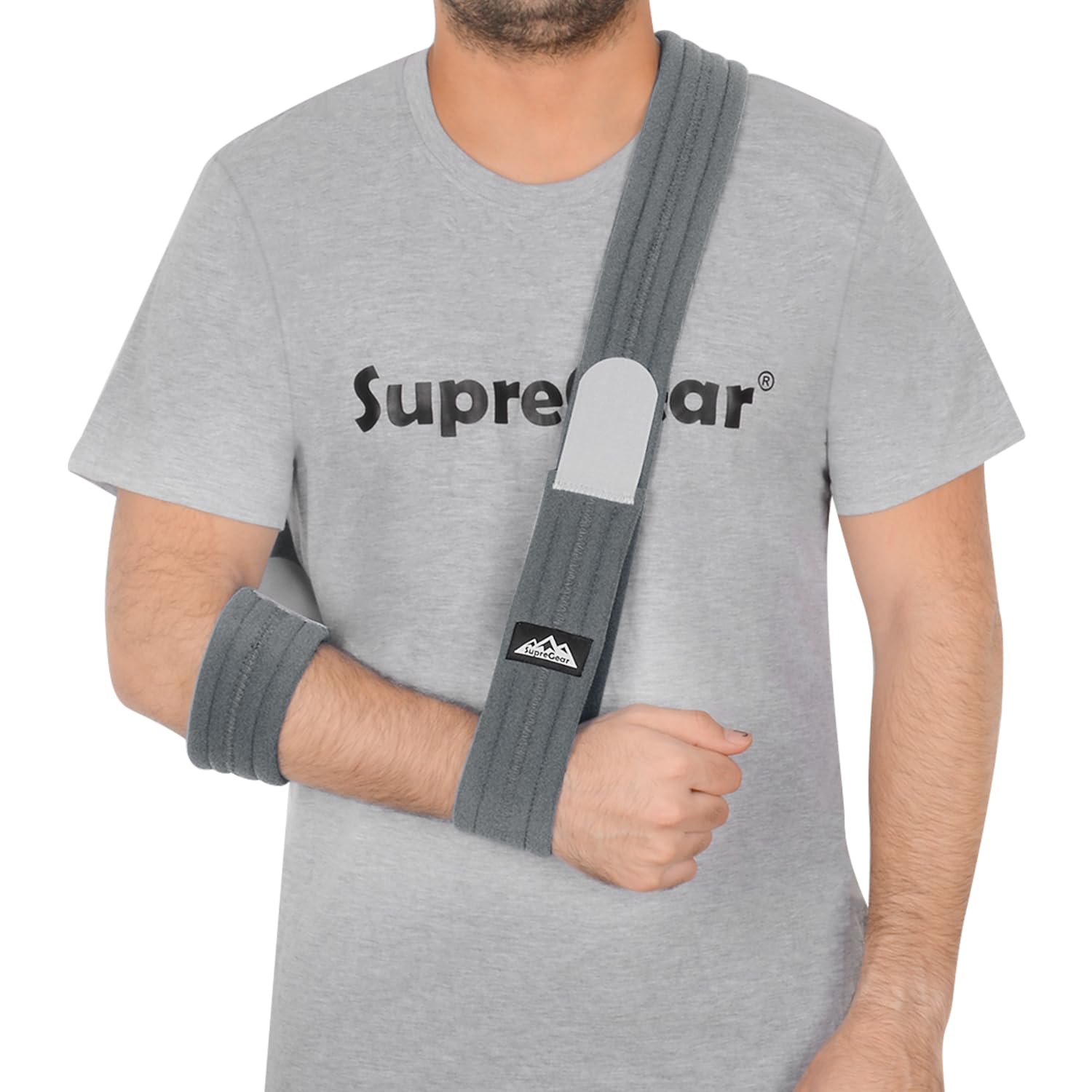 Supregear Adjustable Arm Sling - Lightweight Shoulder Support for Injured Arm, Elbow, Broken Collarbone, Torn Rotator Cuff & Dislocation - Left/Right Arm Immobilizer for Men & Women - Perfect for Post-Surgery Recovery & Daily Comfort