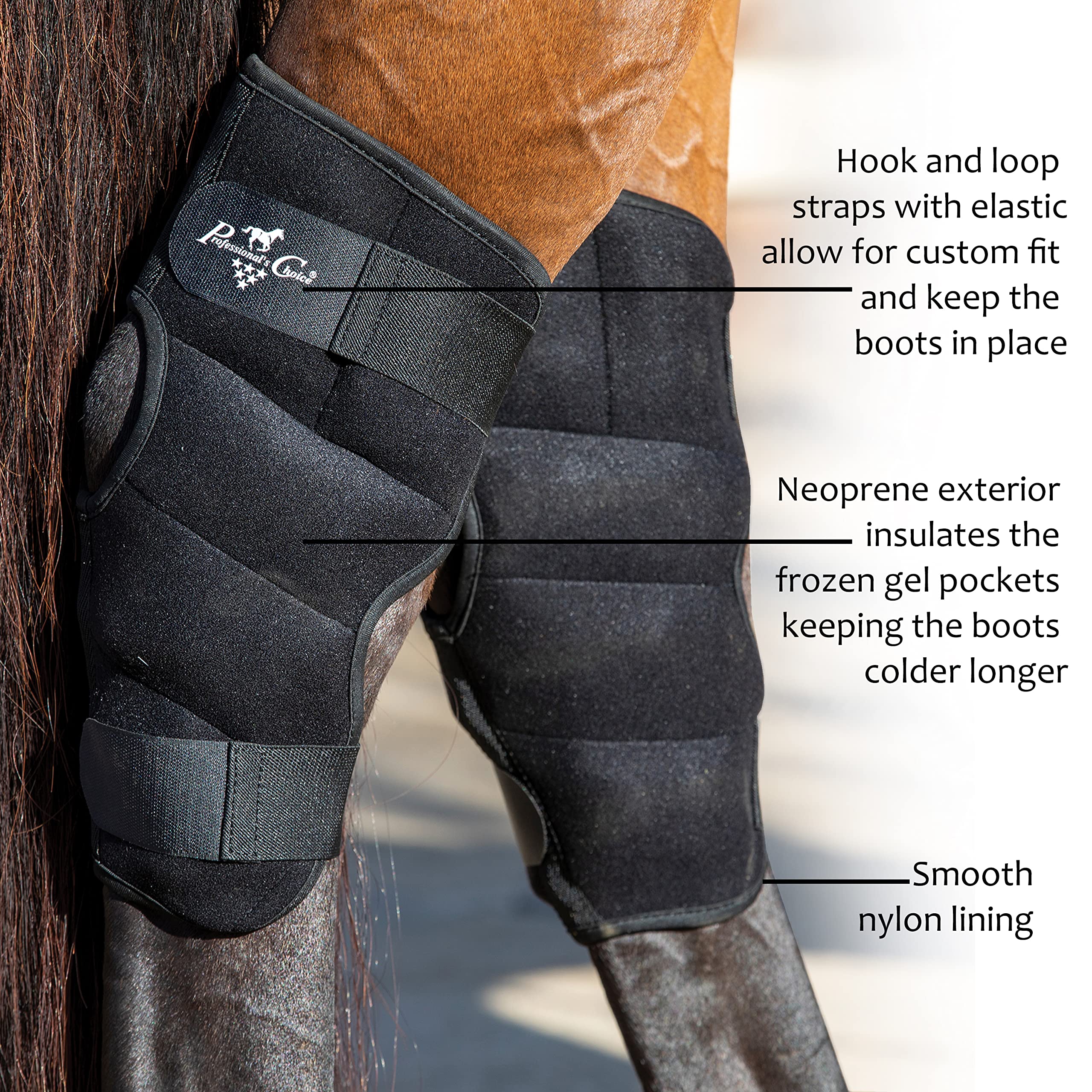 Professional's Choice Hock Ice Boot - Horse Leg Cooling Therapy for Swelling & Injury Recovery - Perfect for Post-Workout, Training & Show Prep
