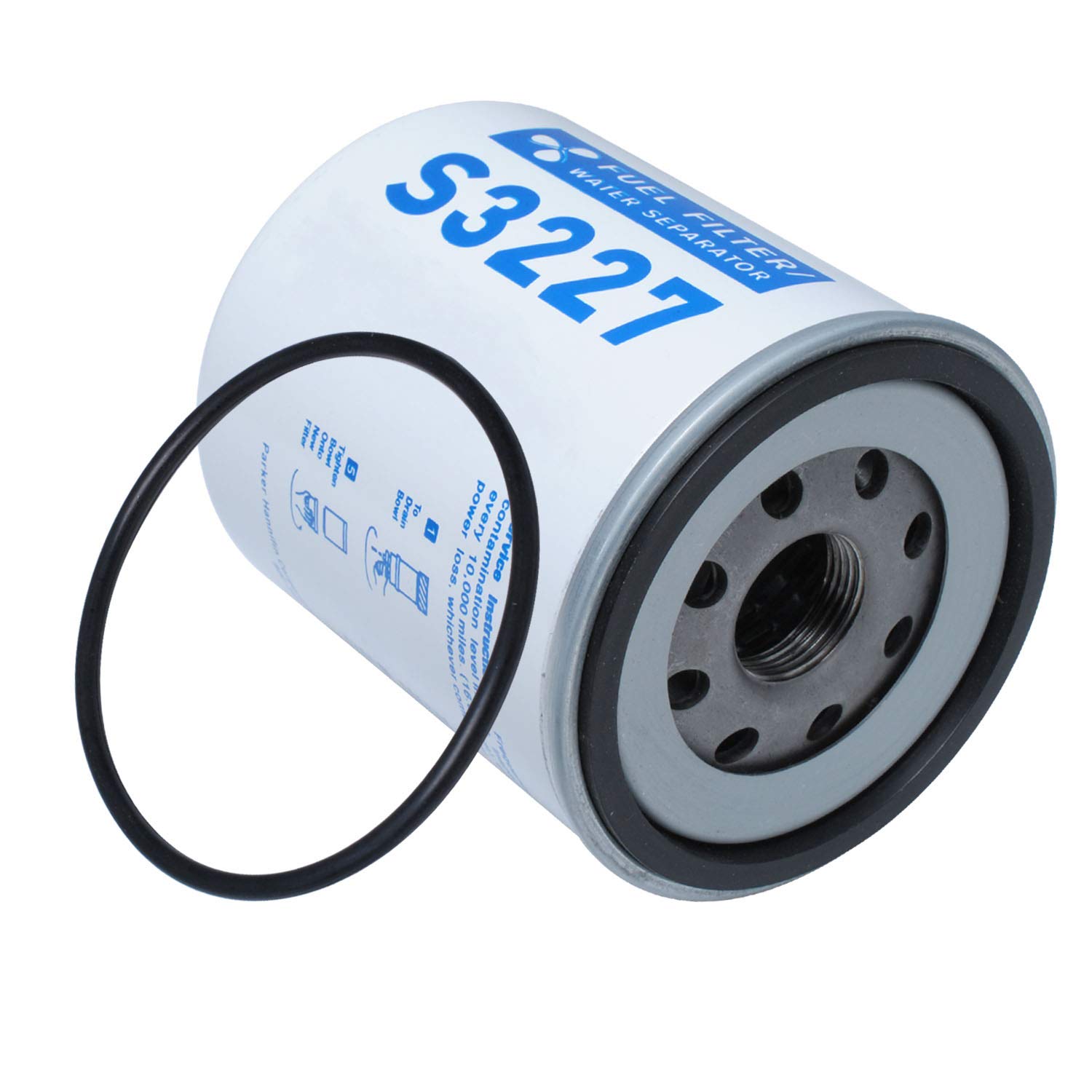 Replacement S3227 Fuel Filter Element Water Separator for Gas Spin-On Fuel Water Separators 320R 490R-RAC-01 - Compatible with Marine Boat Engines, Heavy Duty Trucks & Industrial Equipment - Improves Engine Performance & Prevents Water Contamination