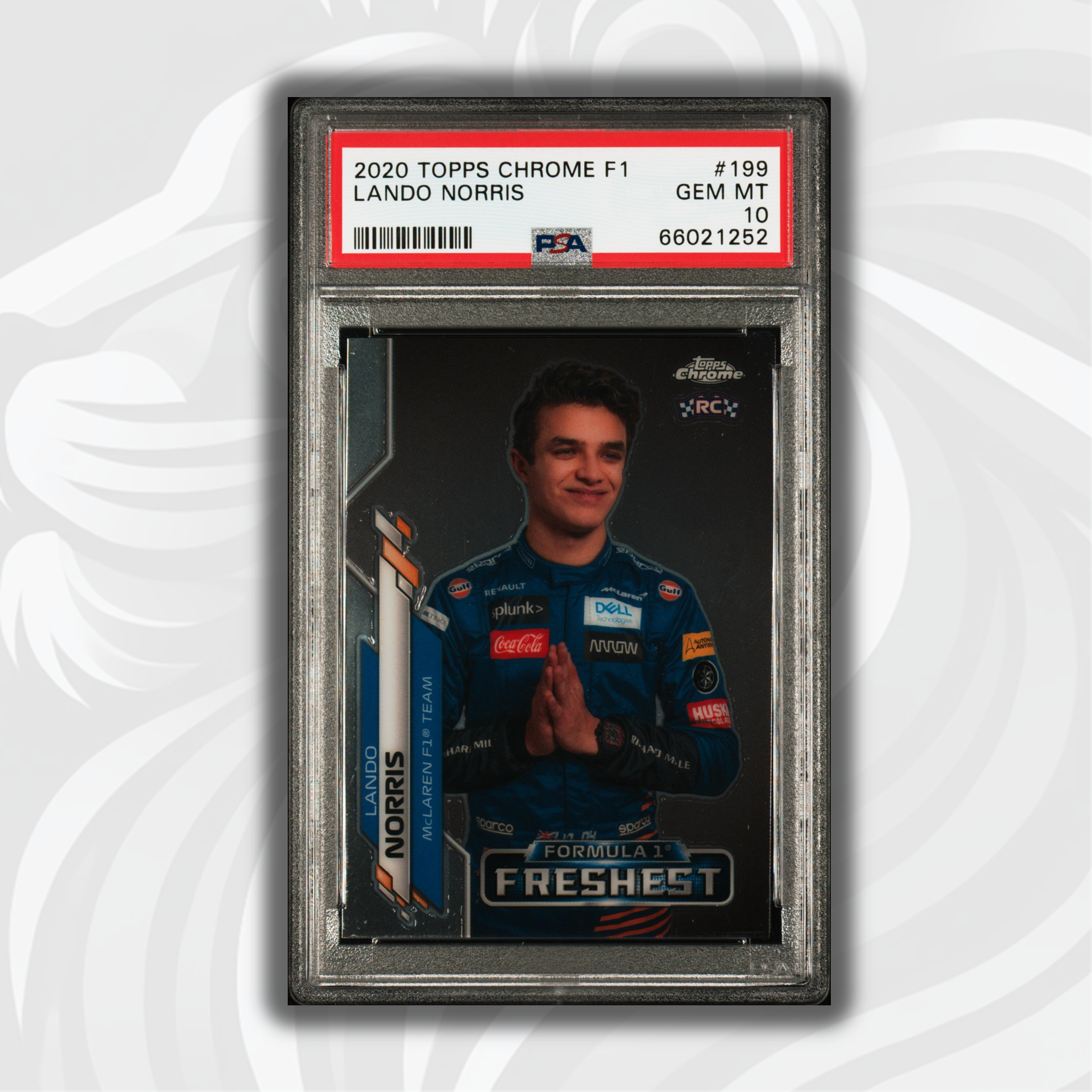 PSA 10 Lando Norris #199 2020 Topps Chrome F1 Rookie Card - F1's Freshest Collectible for Racing Fans & Sports Memorabilia Enthusiasts - Perfect for Display, Trading, and Investment