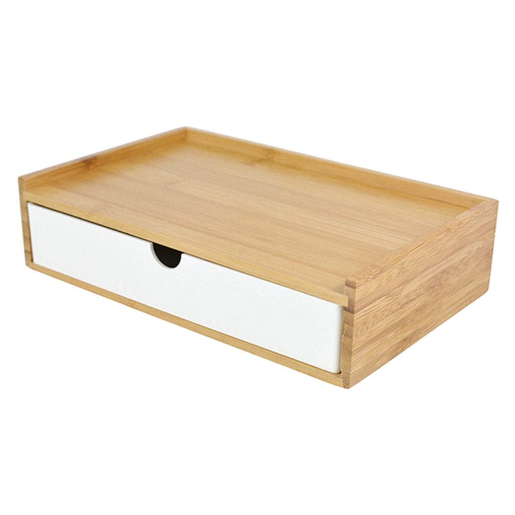 Gazechimp Multifunctional Desktop Storage Organizer - Toothbrush Holder & Bathroom/Study Drawer Box, White Single Layer | Perfect for Bathroom Countertops, Office Desks & Dorm Room Organization