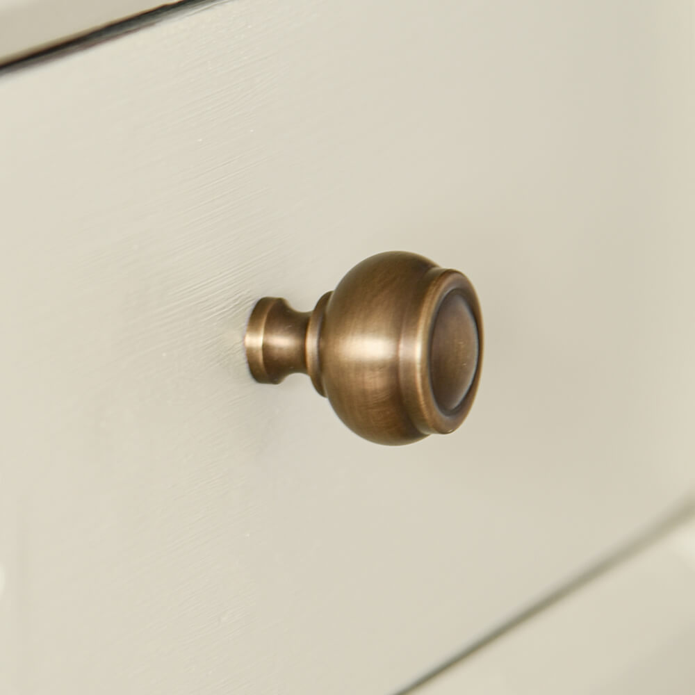 Antique Brass Ovolo Cabinet Knob - Vintage Style Drawer Pulls for Kitchen Cabinets, Dressers & Furniture - Perfect for Home Decor & DIY Projects