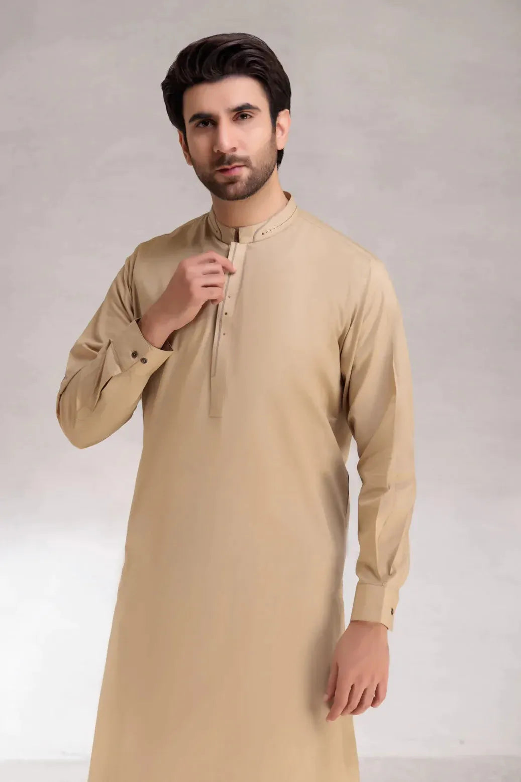 Premium Cotton Sepia Kurta Shalwar Set - Traditional Pakistani Outfit for Men - Perfect for Eid, Weddings & Festive Occasions