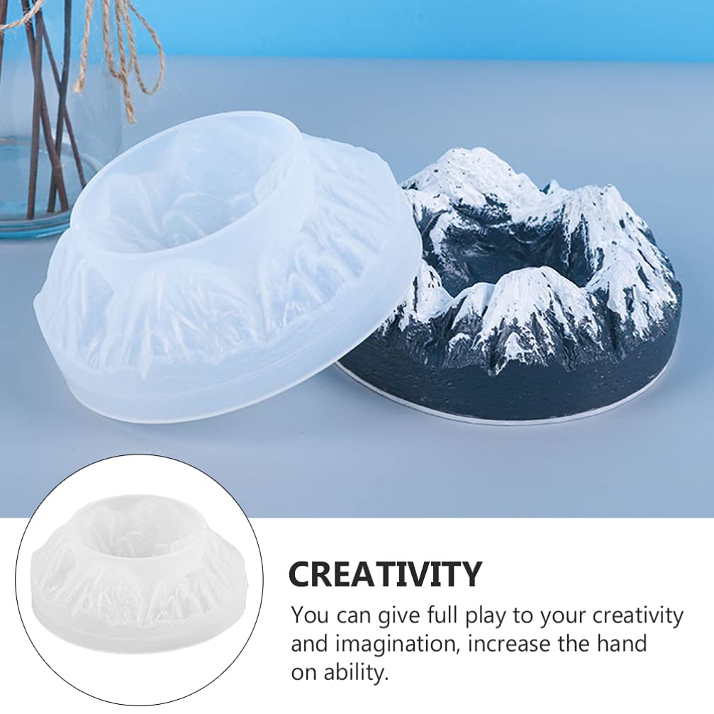 EXCEART 1-Piece Epoxy Resin Volcano Rockery Ashtray Silicone Mold - Large White Soap, Candle & Jewelry Organizer Tray - Perfect for DIY Resin Art, Home Decor & Smoking Accessories
