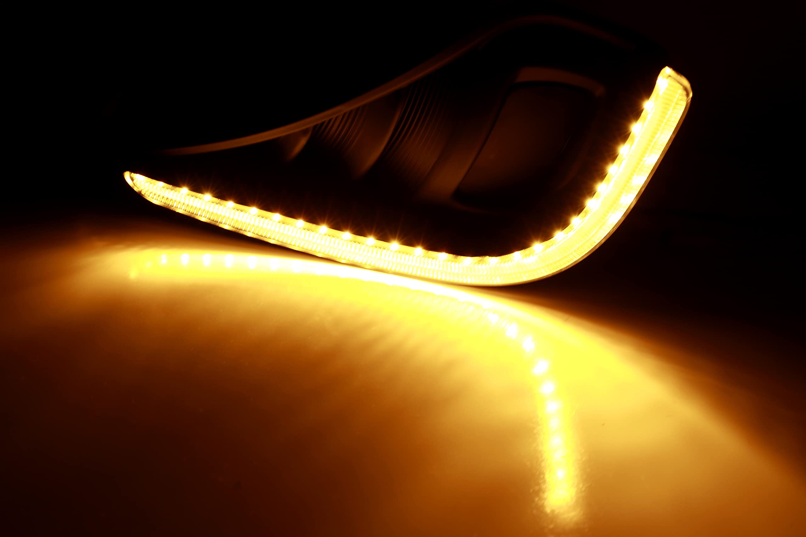 iJDMTOY White LED DRL & Amber Sequential Turn Signal Fog Bezel Replacement Kit - Compatible with 2020-2023 Toyota Highlander | Upgrade Your Daytime Running Lights for Enhanced Visibility & Style