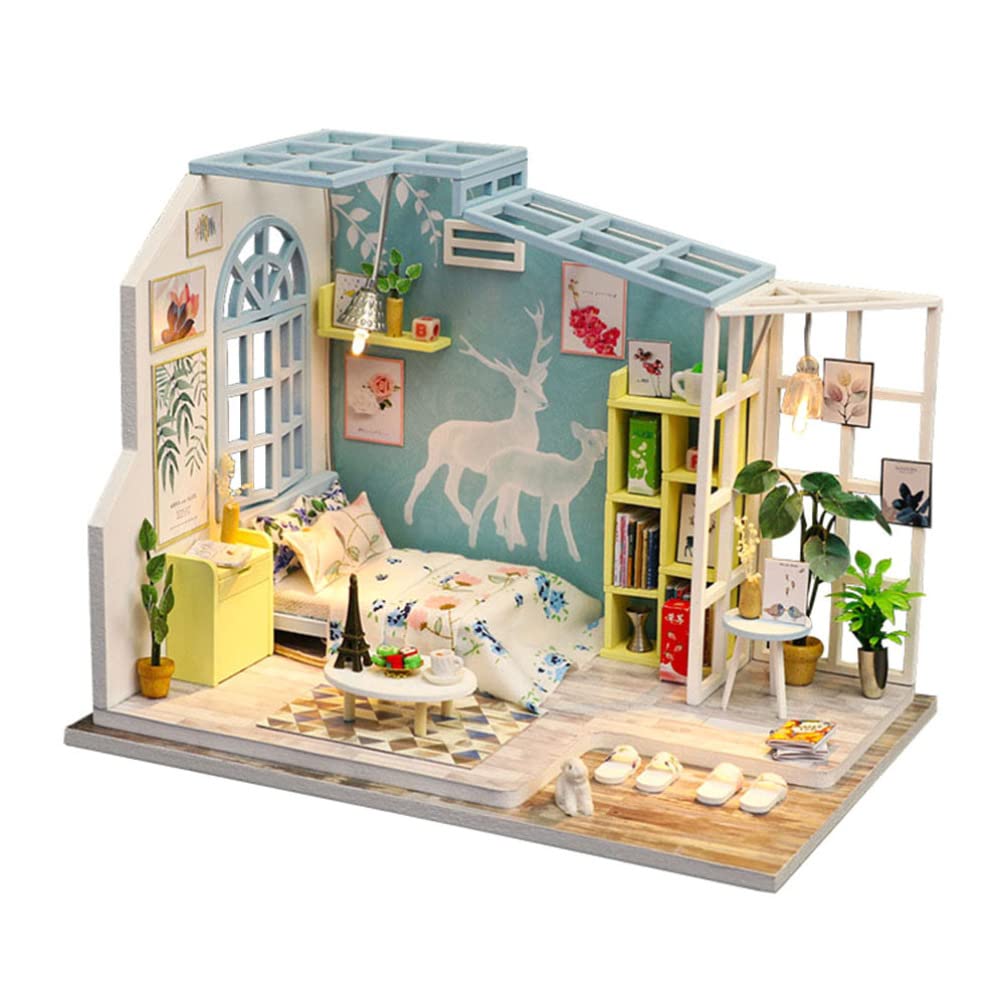 DIY Miniature Dollhouse Kit - Wooden Tiny House Building Set with Furniture, Puzzle Toy for Kids & Adults - Perfect Birthday Gift for Home Decor & Creative Play