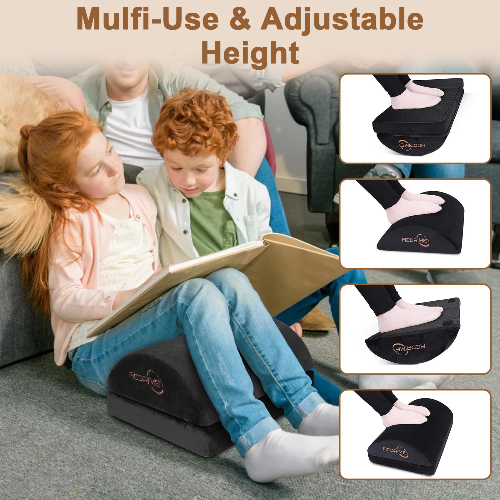 Adjustable Ergonomic Foot Rest for Office Desk - Pain Relief & Comfort