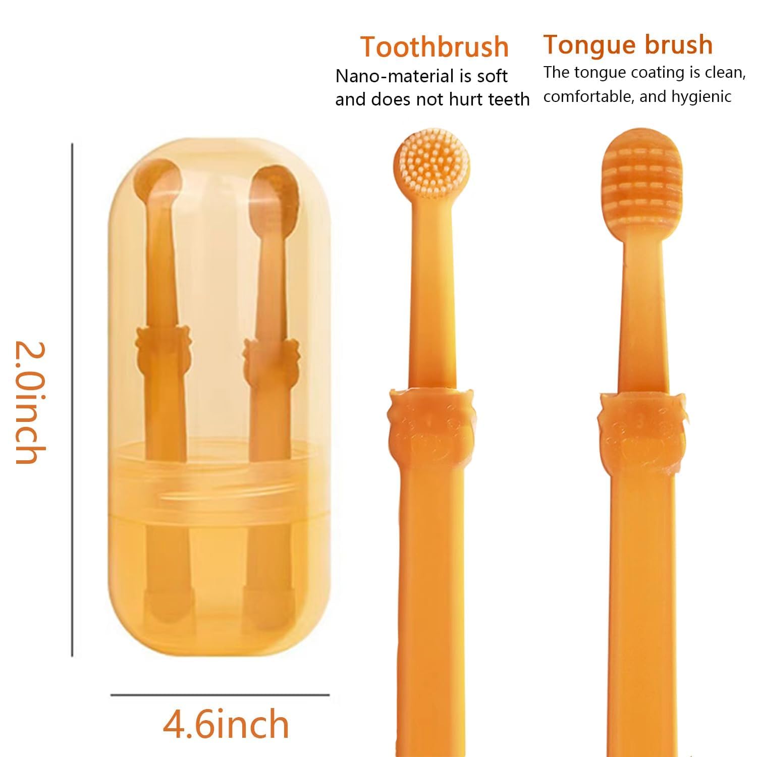 2Pcs Small Dog & Cat Toothbrush Kit with Storage Box - Soft Silicone Pet Toothbrush Set & Tongue Cleaner for Dental Care | Easy Grip for Small Breeds | Perfect for Daily Oral Hygiene & Travel Use