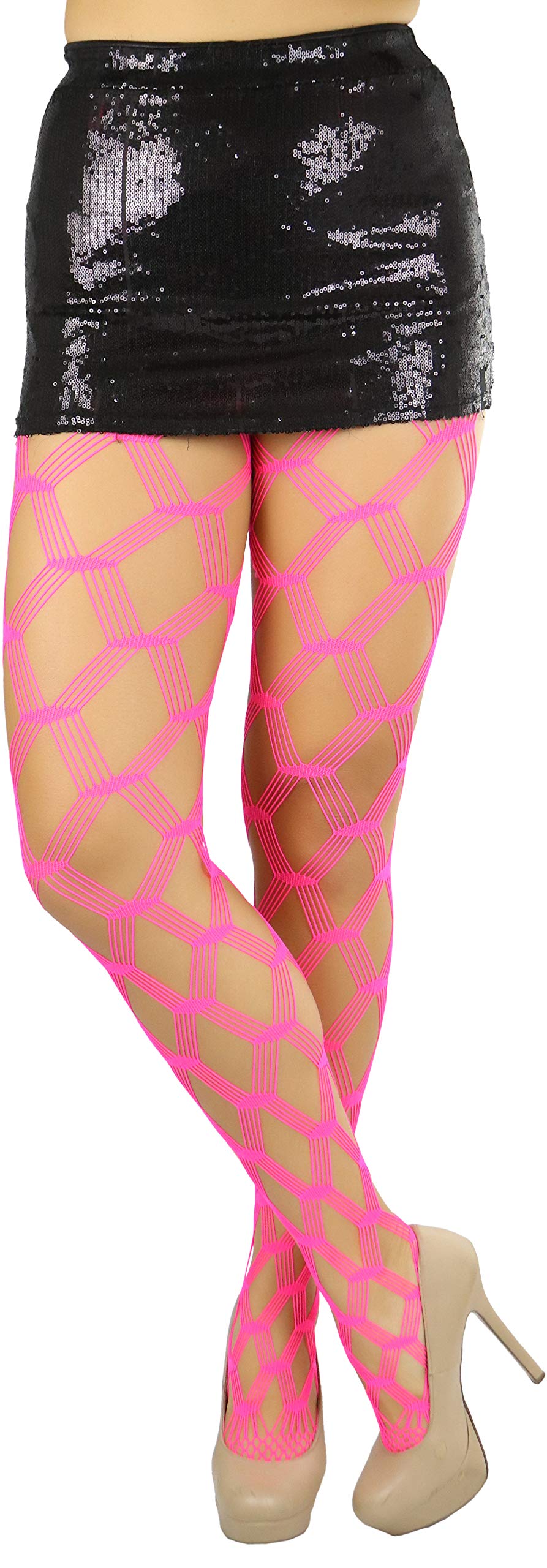 ToBeInStyle Women's Diamond Mesh Pantyhose Stockings - Sexy & Elegant Fishnet Tights for Parties, Date Nights & Special Occasions