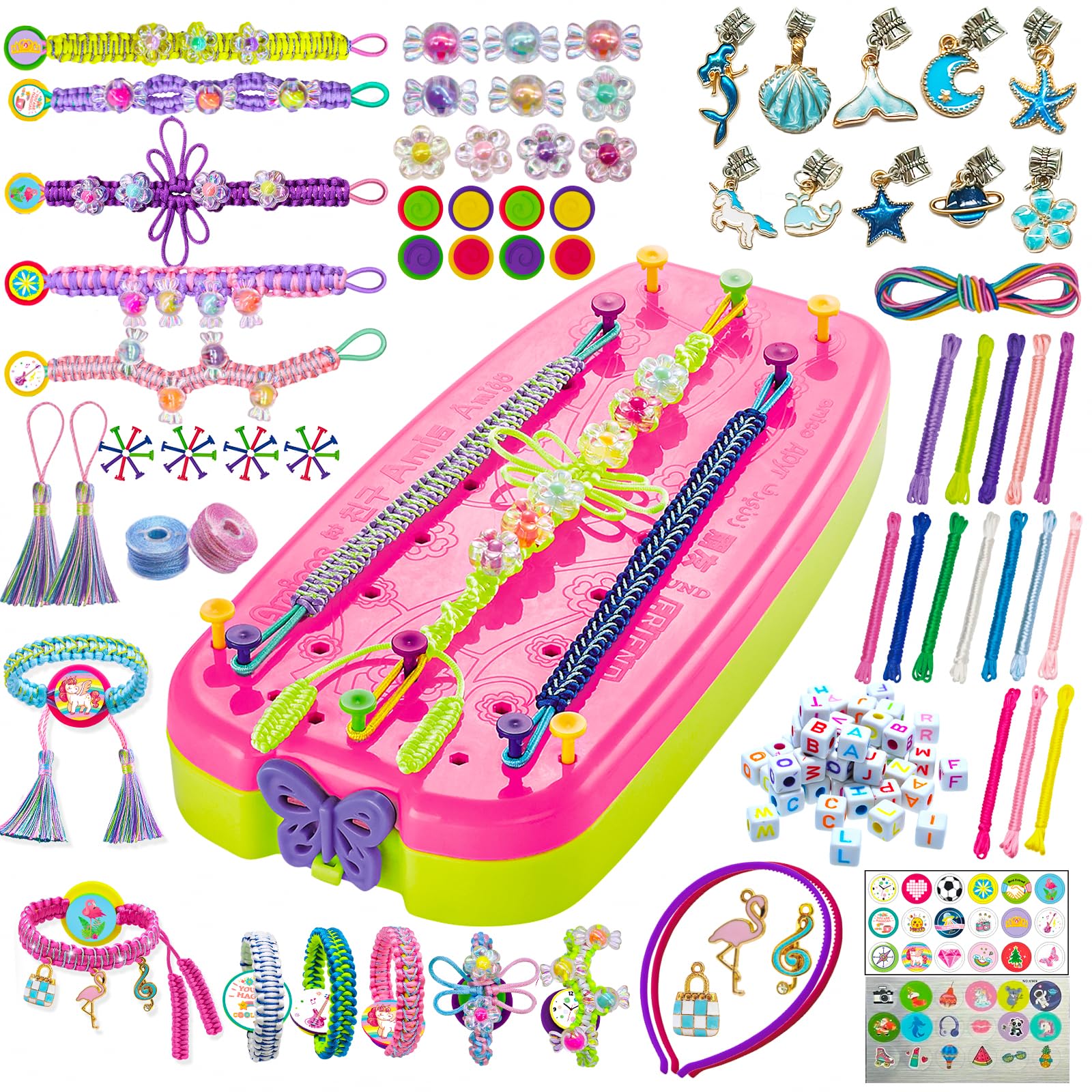 Friendship Bracelet Making Kit for Girls Ages 6-12 - DIY Jewelry String Craft Set with Beads & Charms - Creative Arts & Crafts Gift for Teen Girls - Perfect for Birthday Parties, Summer Camp & Sleepovers