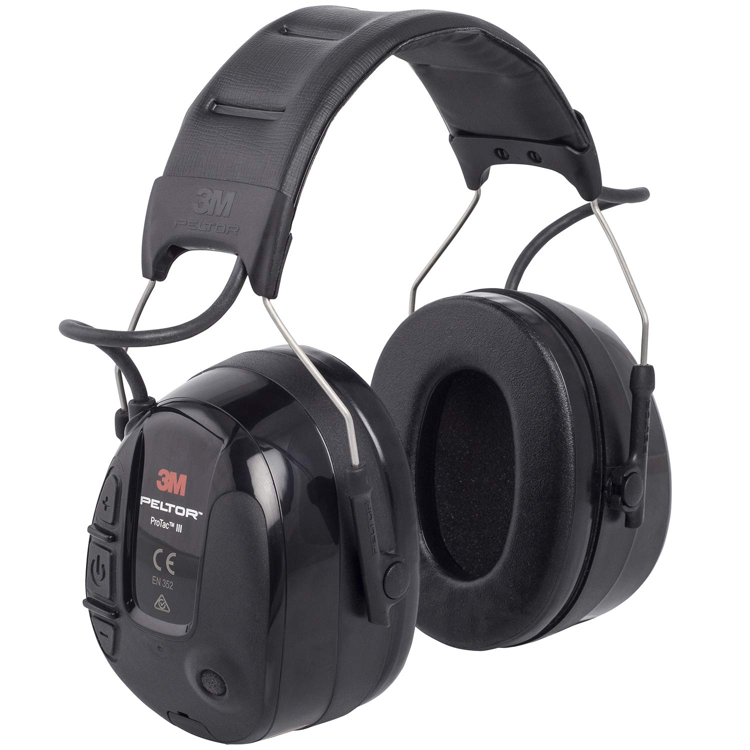 3M PELTOR ProTac III Hearing Protection Headset with Microphone - Wireless Bluetooth 3.5mm Noise Canceling Headphones for Shooting Range, Construction & Industrial Work Safety Gear