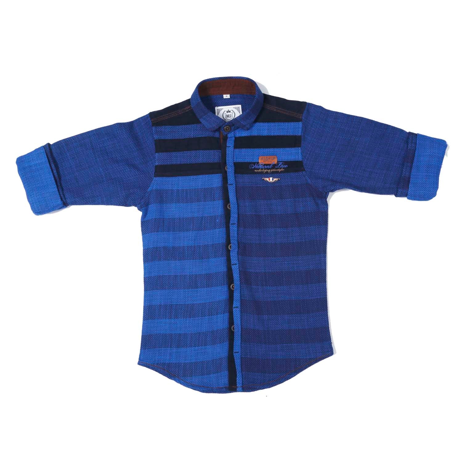 Stylish MashUp Woven Casual Blue Shirt for Men | Comfortable & Breathable Cotton Button-Down | Perfect for Office, Date Night & Weekend Outings