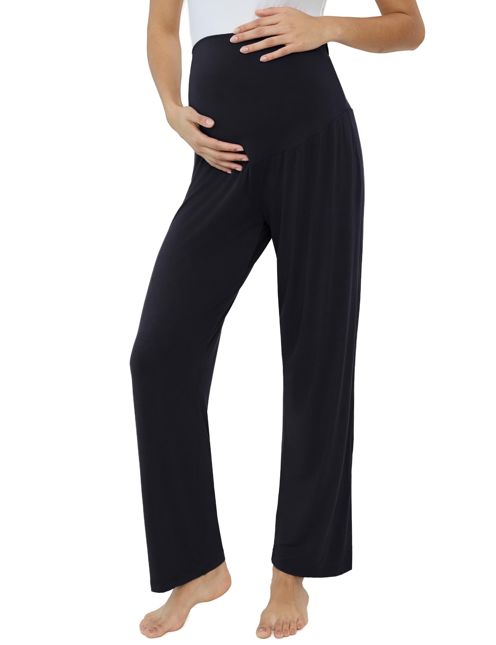 Joyaria Women's Maternity Sweatpants - Over The Belly Pregnancy Yoga Pants for Comfortable Lounge & Sleep - Perfect for Relaxing at Home, Prenatal Yoga, and Postpartum Recovery