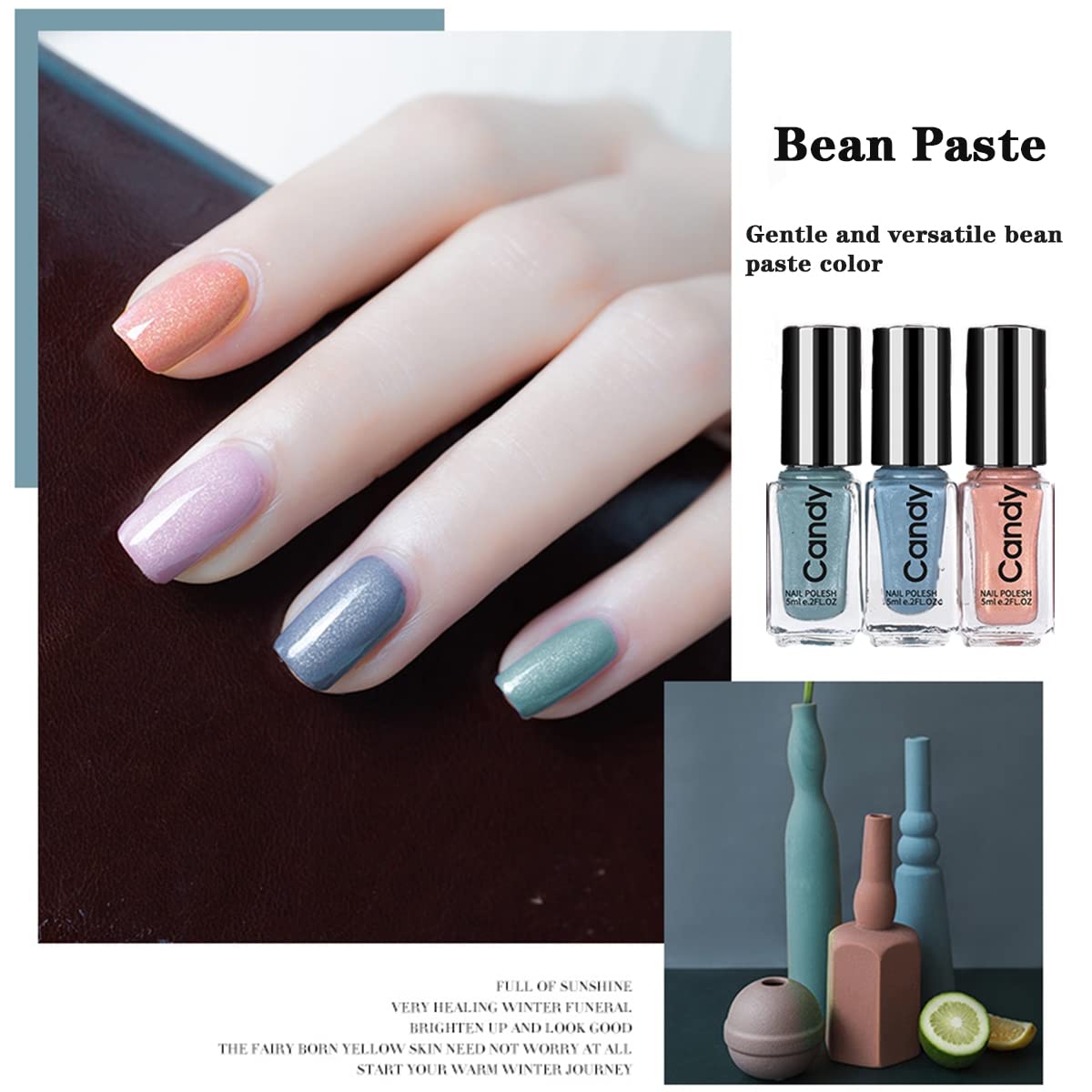 Quick Dry Long Lasting Nail Polish Set - 6 Colors for Women & Girls | Home & Party Use