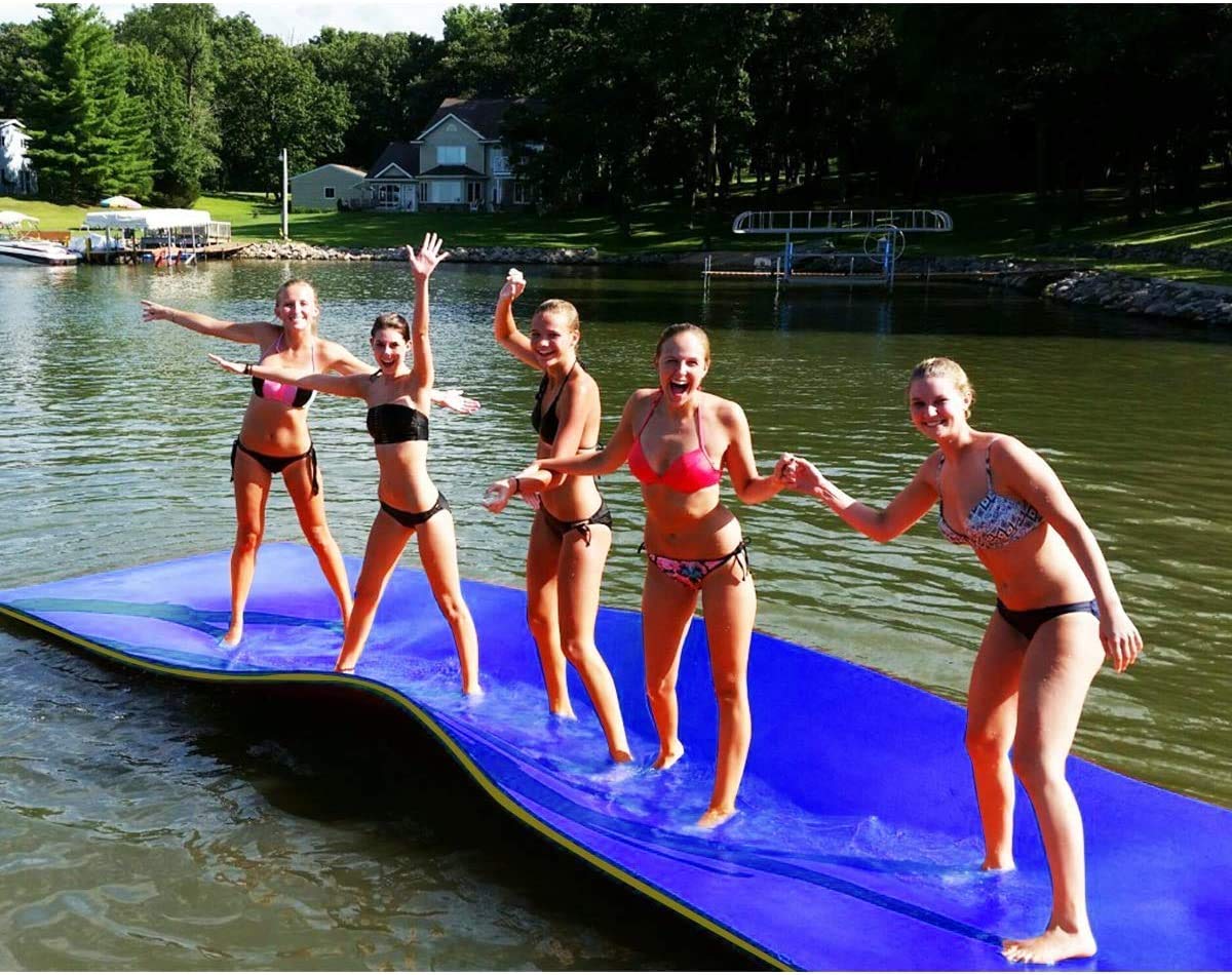 GLACER Floating Water Mat - Extra Large Tear-Resistant XPE Foam Swim Pad for Pool, Lake & Beach - Portable Roll-Up Design for Relaxing, Sunbathing & Water Recreation - Perfect for Family Fun, Vacation & Summer Activities