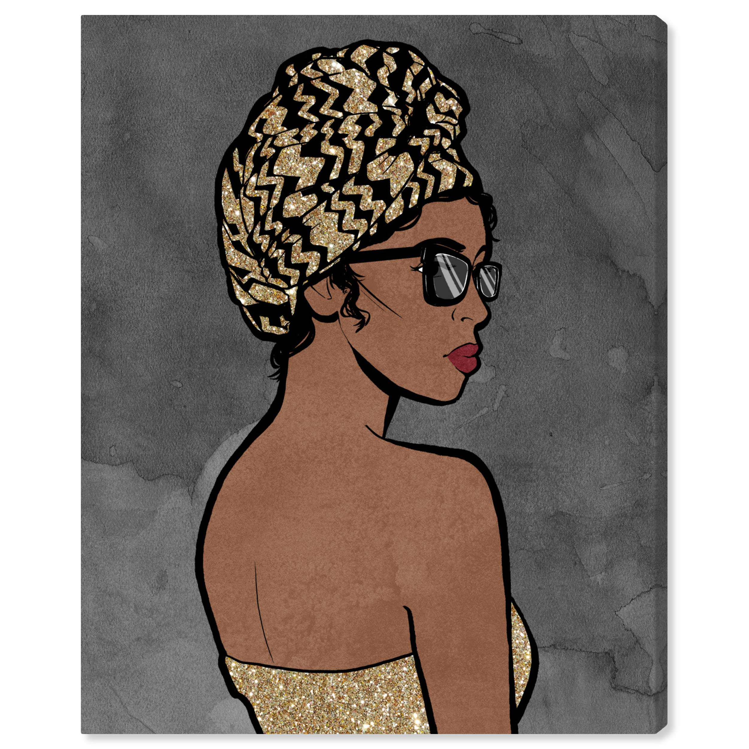 Oliver Gal Artist Co. Fashion & Glam Wall Art Canvas Print 'Wraps & Style' - 36x45 Inches Brown & Gold Home Decor - Perfect for Living Room, Bedroom & Office Wall Decor