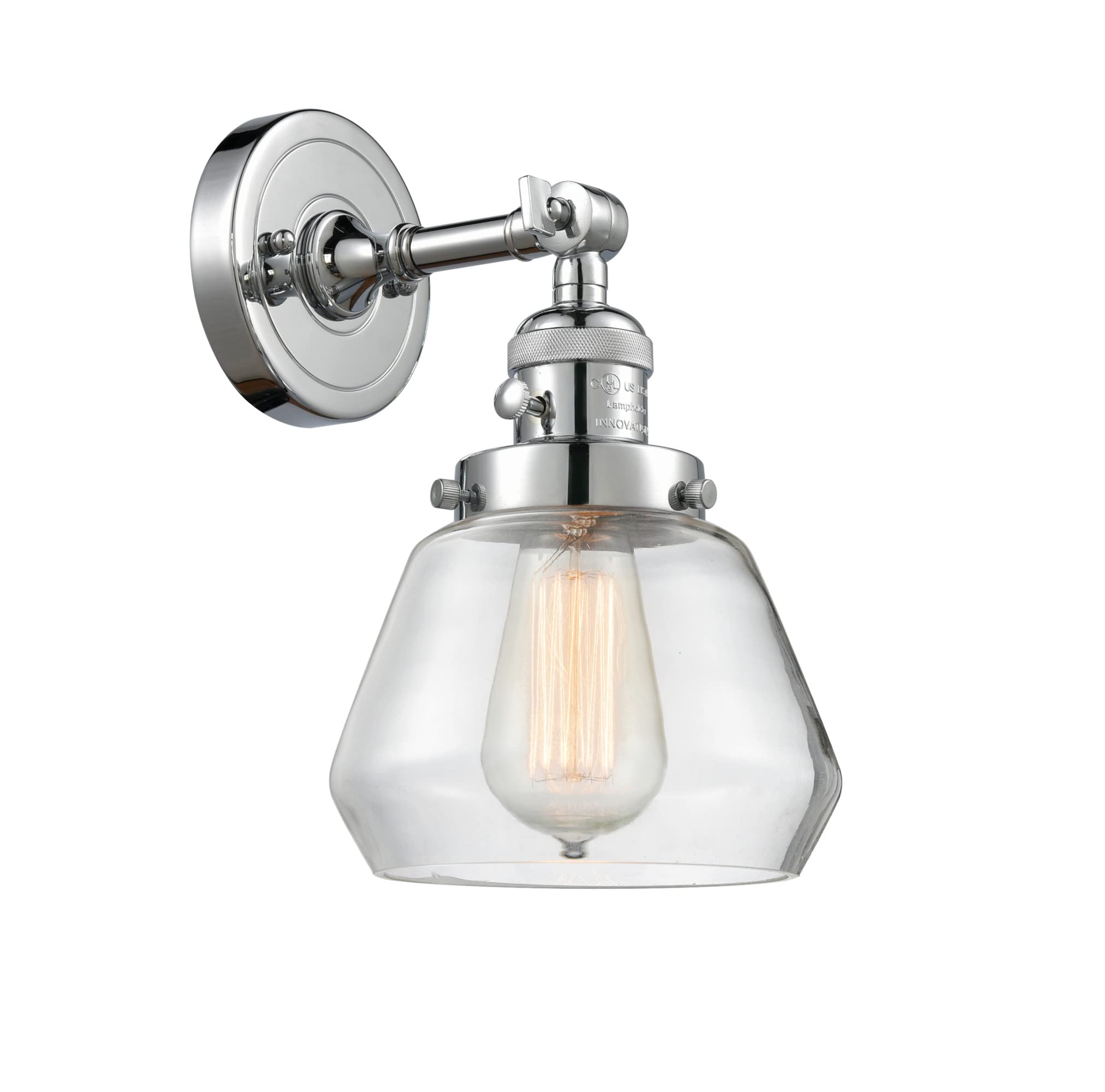 Innovations 203SW-PC-G172 Modern Wall Sconce Light Fixture with 3-Way High/Low/Off Switch in Polished Chrome Finish - Perfect for Bedroom, Hallway, and Living Room Lighting