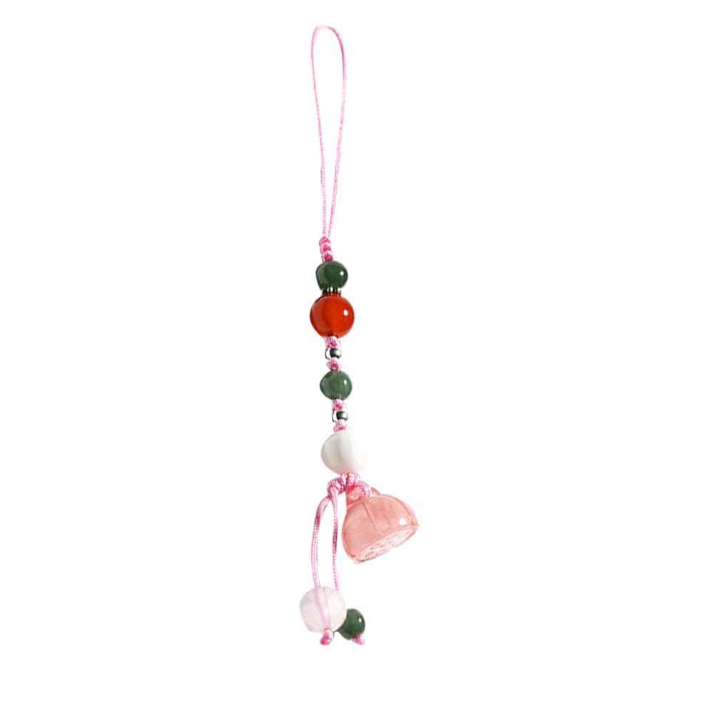 Jade Lotus Agate Phone Charm Strap - Decorative Mobile Phone Pendant Accessory for Cell Phone, Keychain, Car Keys, and Bag - Perfect for Everyday Use and Gift Giving