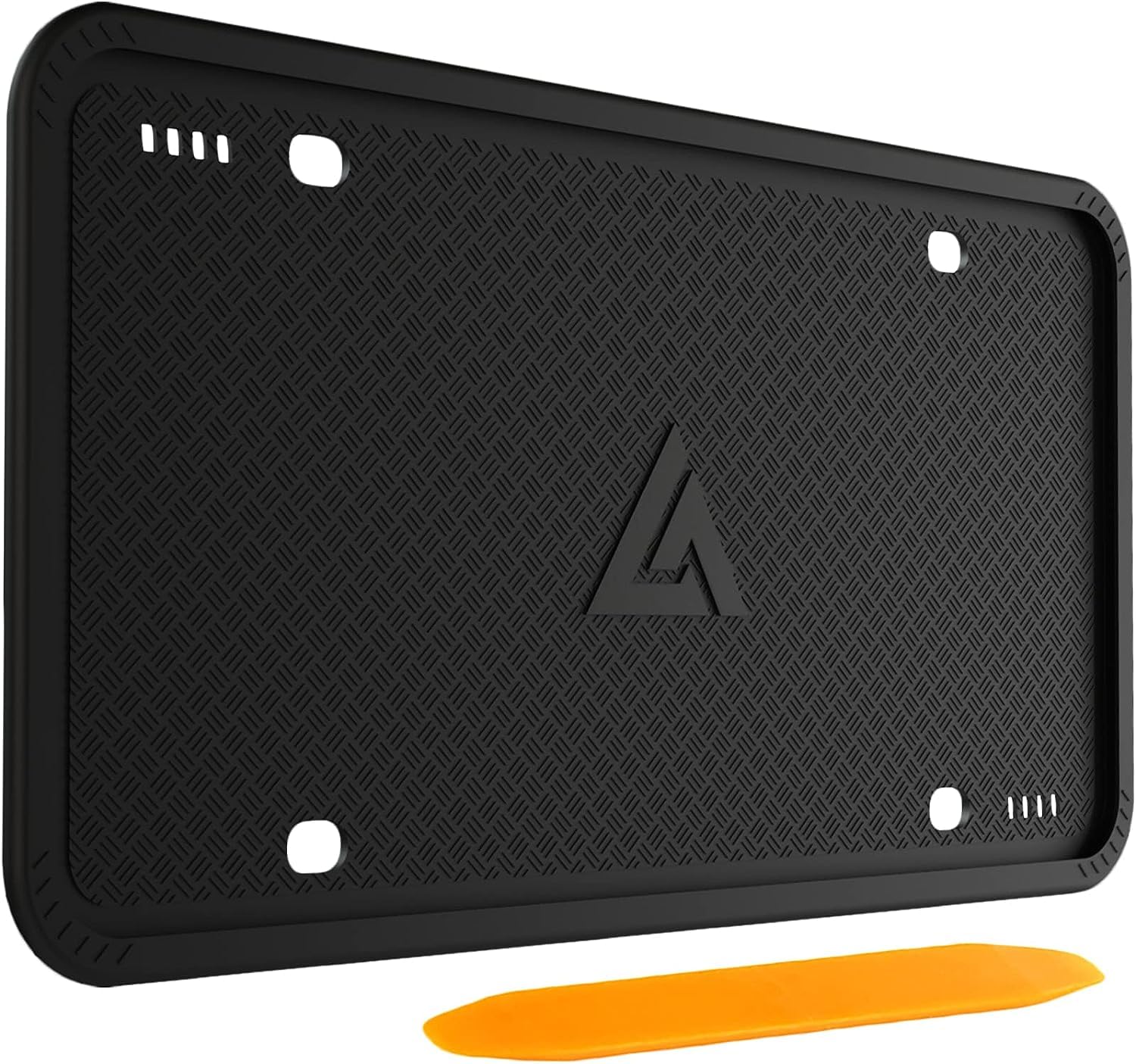 Aujen Black Silicone License Plate Frame - Rustproof Car Accessory for US Vehicles