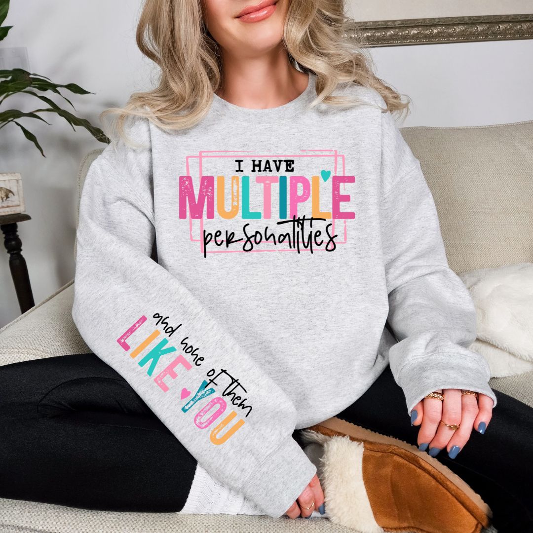 Multiple Personalities Graphic Sweatshirt for Men & Women - 3 Color Options - Soft & Comfortable Pullover for Casual Wear, Street Style & Gifts