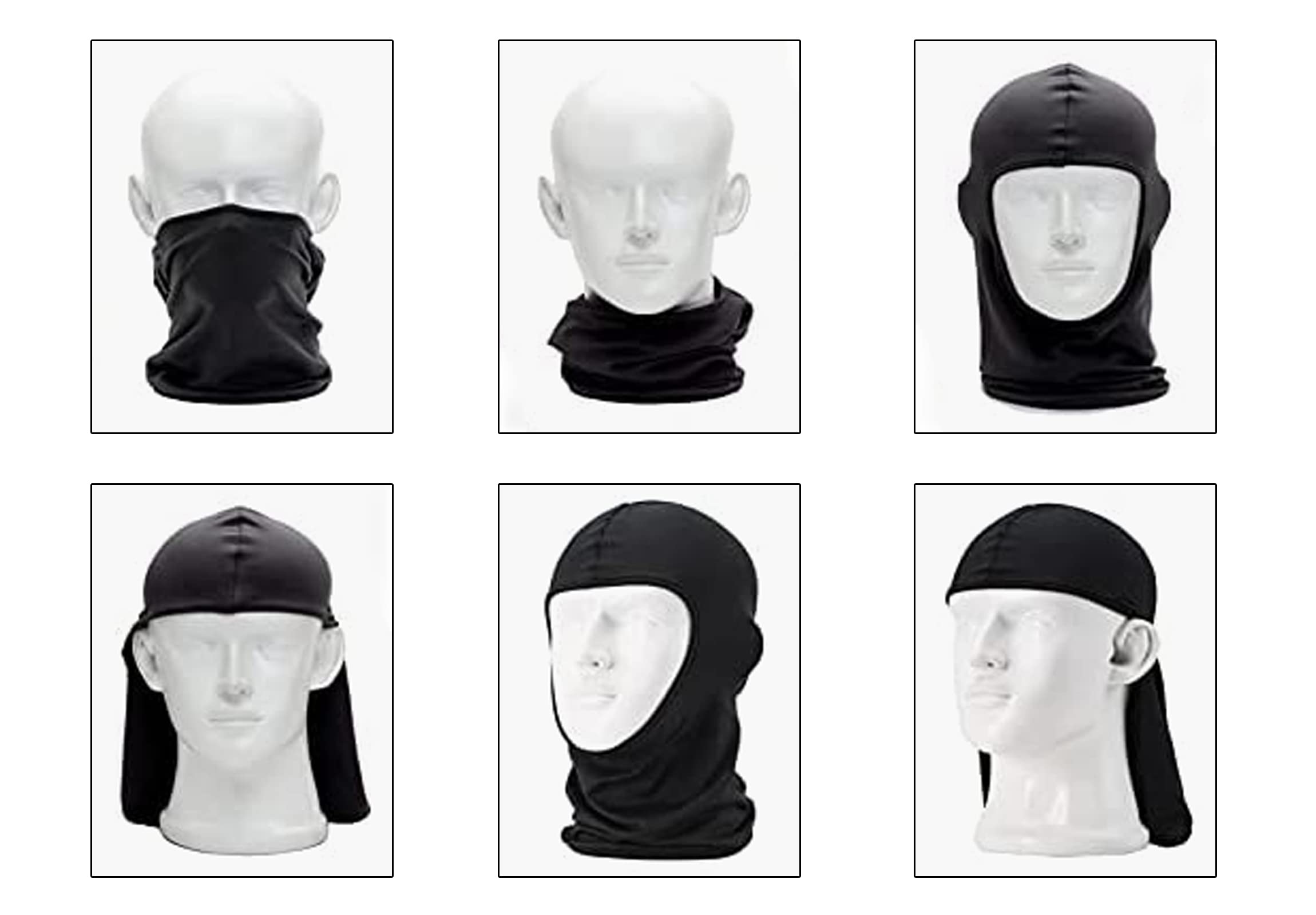 GANWAY 6-Pack Balaclava Face Mask - Winter Ski Mask for Outdoor Sports, Motorcycle Riding, Hiking & Tactical Use (Black, White, Red) - Cold Weather Protection for Skiing, Snowboarding, Cycling & Winter Activities