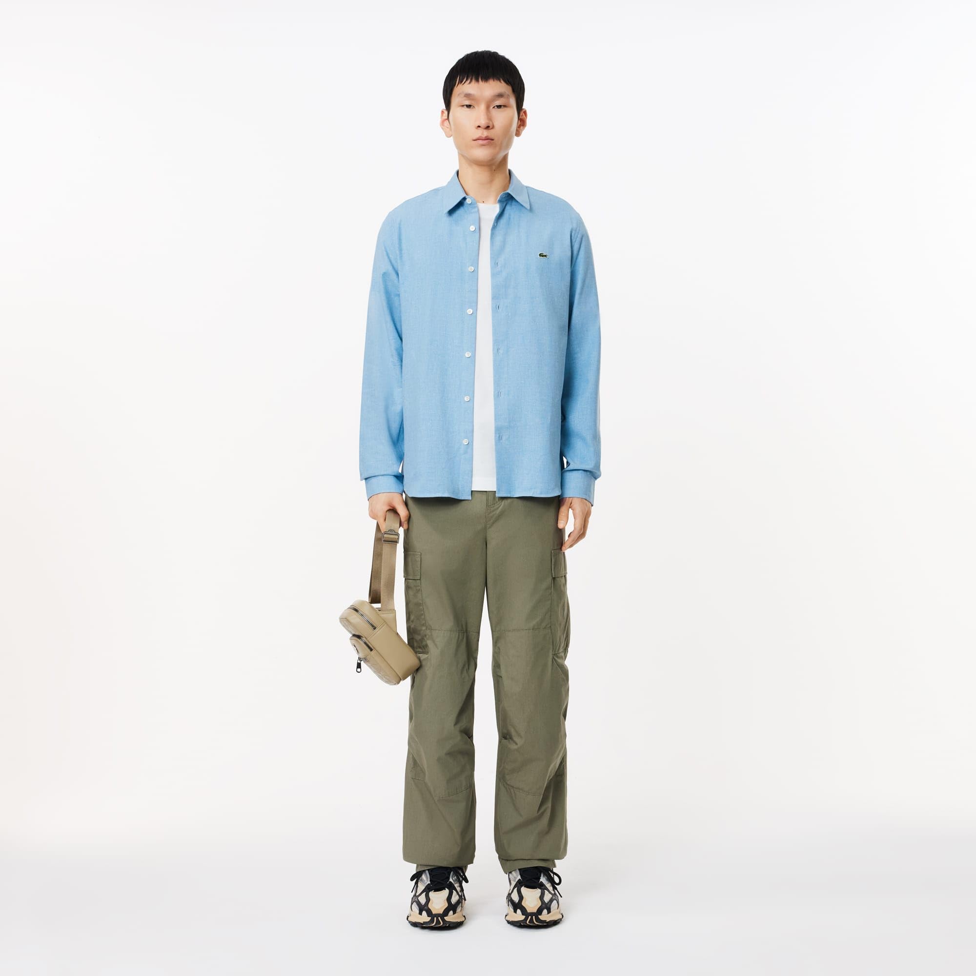 Lacoste Men's Classic Woven Shirt | Slim Fit Casual Button Down Shirt for Men | Perfect for Office, Business, and Weekend Outings
