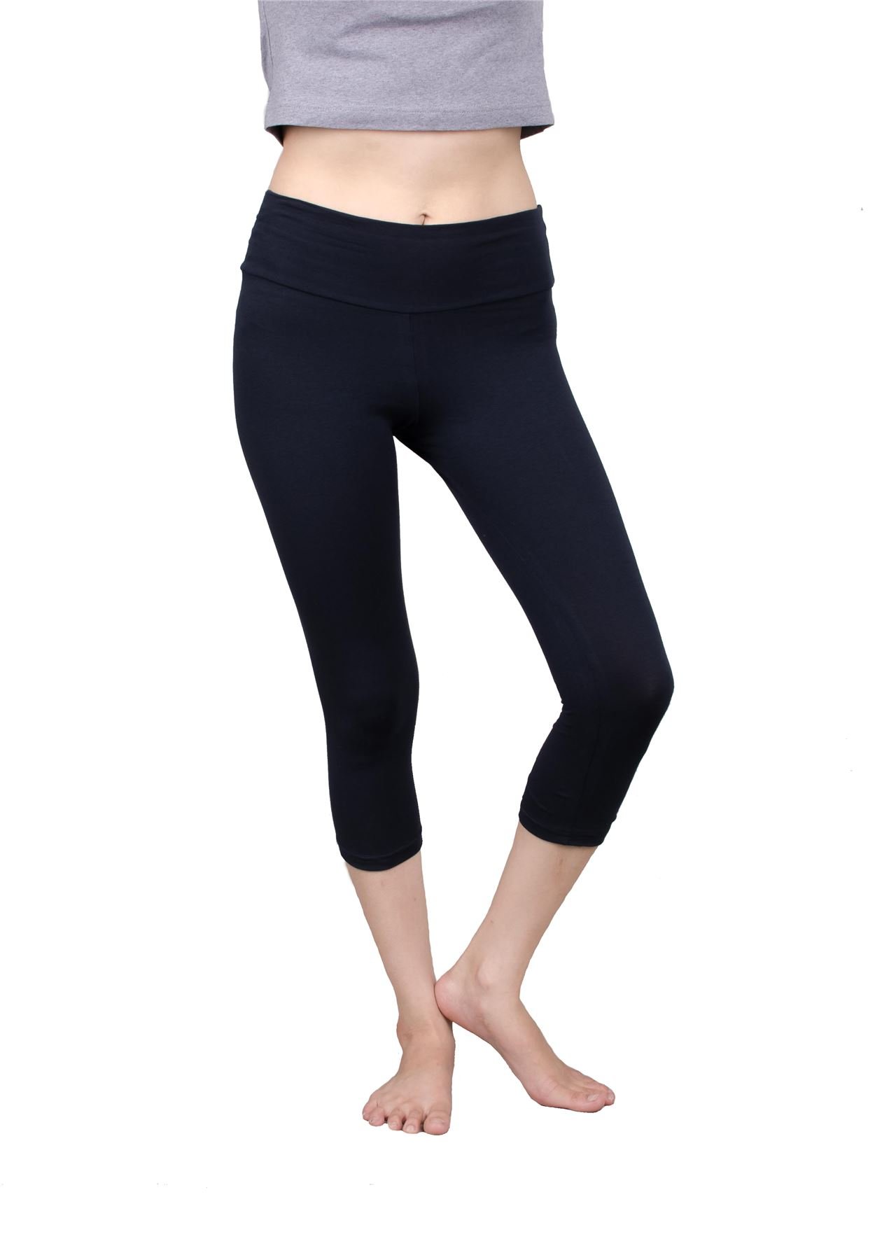 LOFBAZ Women's High Waist Yoga Pants - Fold Over Cotton Workout Leggings for Yoga, Gym & Lounge | Comfortable Stretchy Activewear