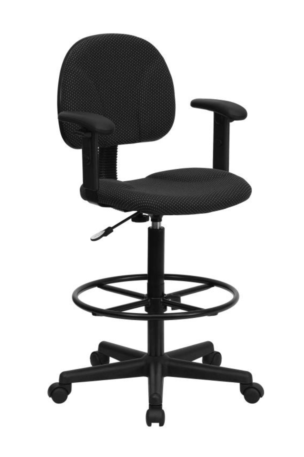 FLASH Patterned Fabric Drafting Chair BT 659 - Adjustable Height Office Chair for Artists, Architects & Designers - Ergonomic Stool for Drafting Table, Studio & Workspace