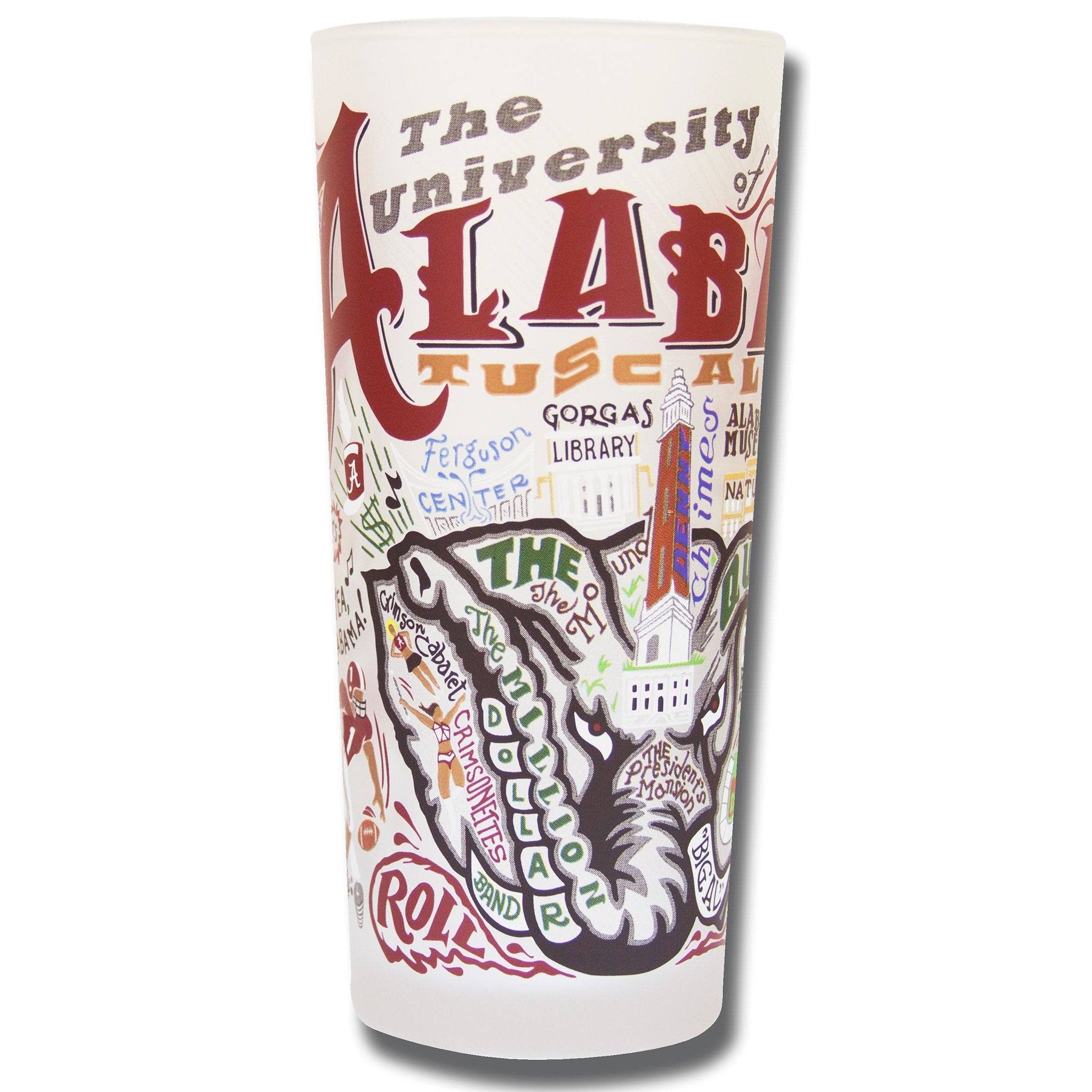 Alabama Crimson Tide 15oz Glass Tumbler - Dishwasher Safe Drinking Cup for University of Alabama Fans, UA Alumni Gift, Perfect for Game Day, Tailgating & Home Decor