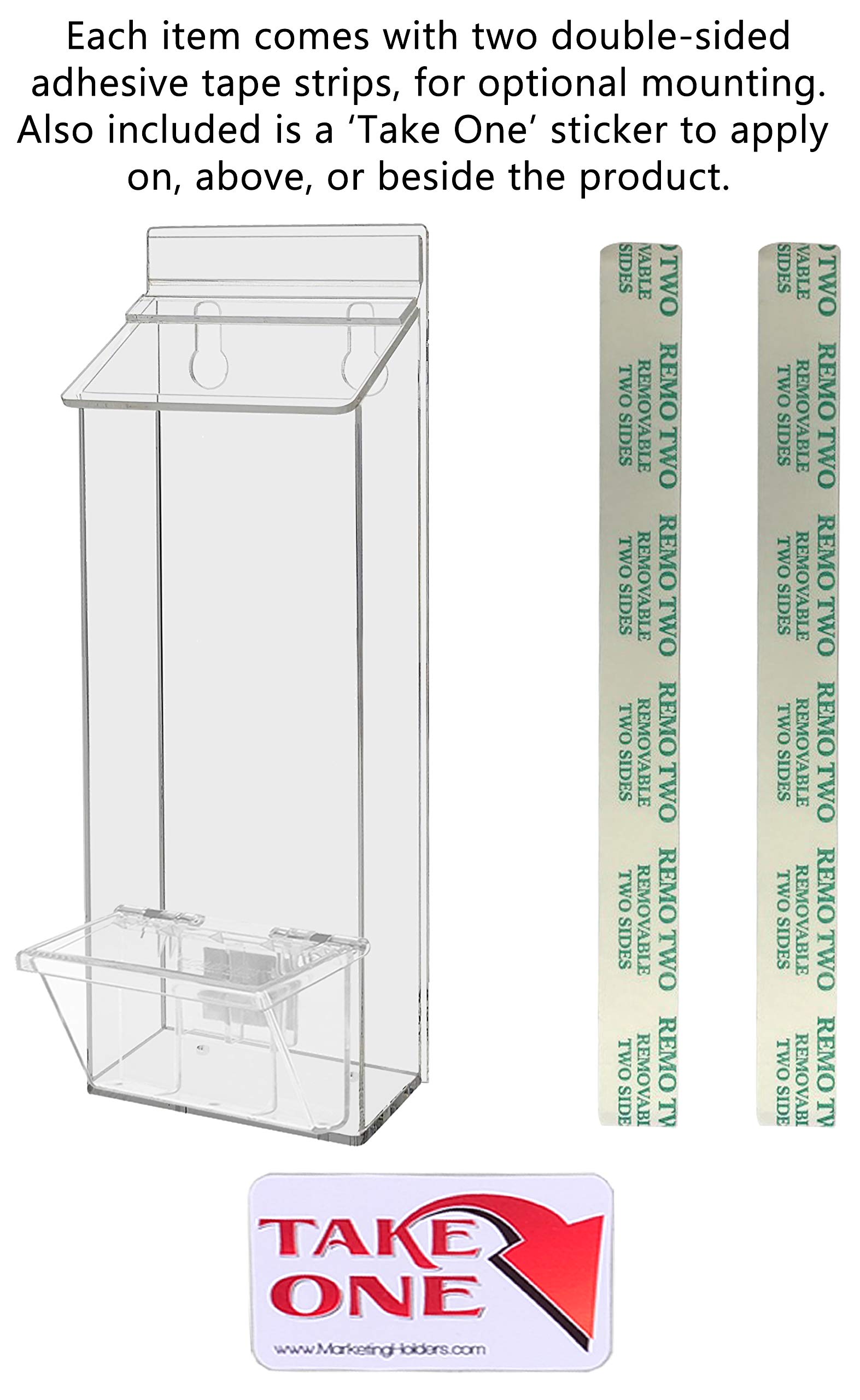 4-Pack Clear Acrylic Brochure Holders with Lid - Wall Mounted Display Rack for 4