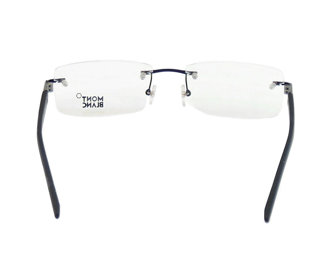 Mont Blanc MB382 002 Eyeglasses Frame - Matte Black Plastic & Metal Italian Design (55-18-140) | Premium Reading Glasses & Fashion Accessory for Men & Women