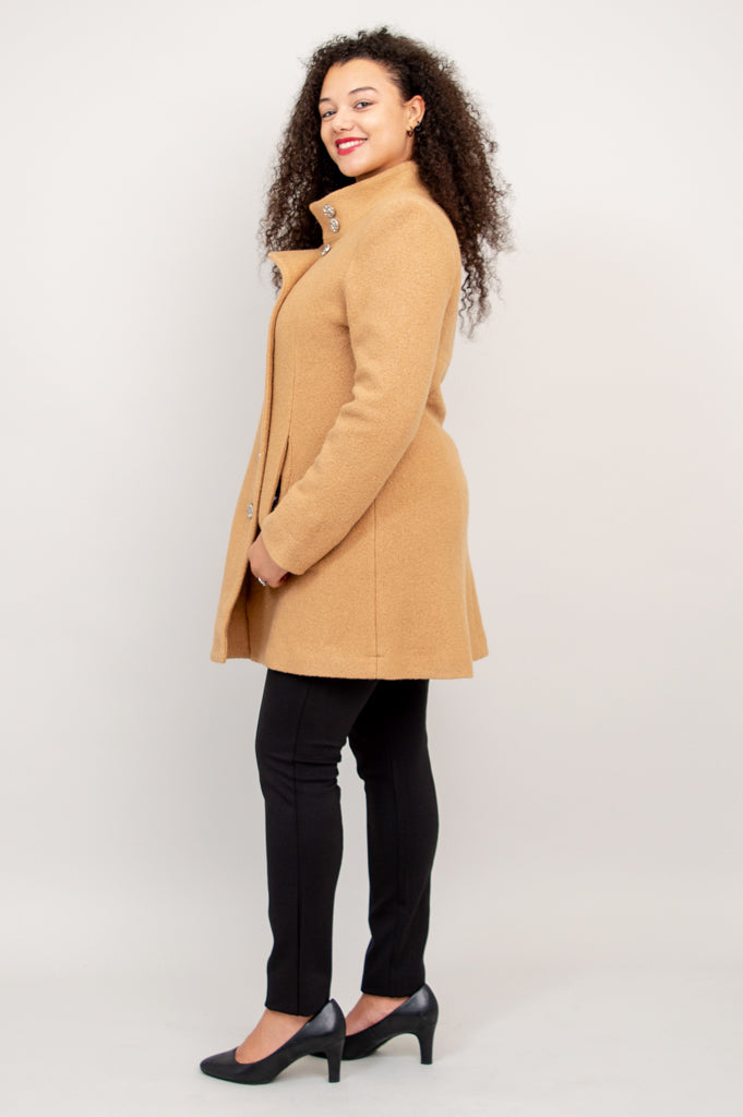 Premium Beige Wool Keston Coat for Women - Warm Winter Overcoat, Elegant Outerwear for Office, Dating & Casual Outings