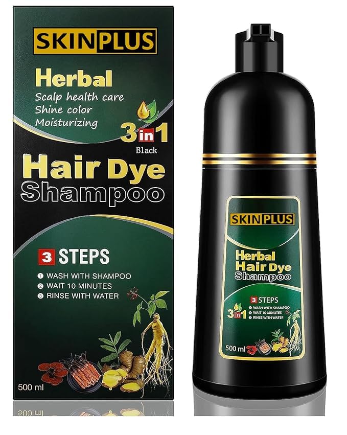 URBANMAC Herbal Hair Dye Shampoo - 3-in-1 Formula for Scalp Health, Shine & Moisture | Long-Lasting Color & Full Coverage (500ml) | Perfect for Gray Coverage & Daily Hair Care at Home