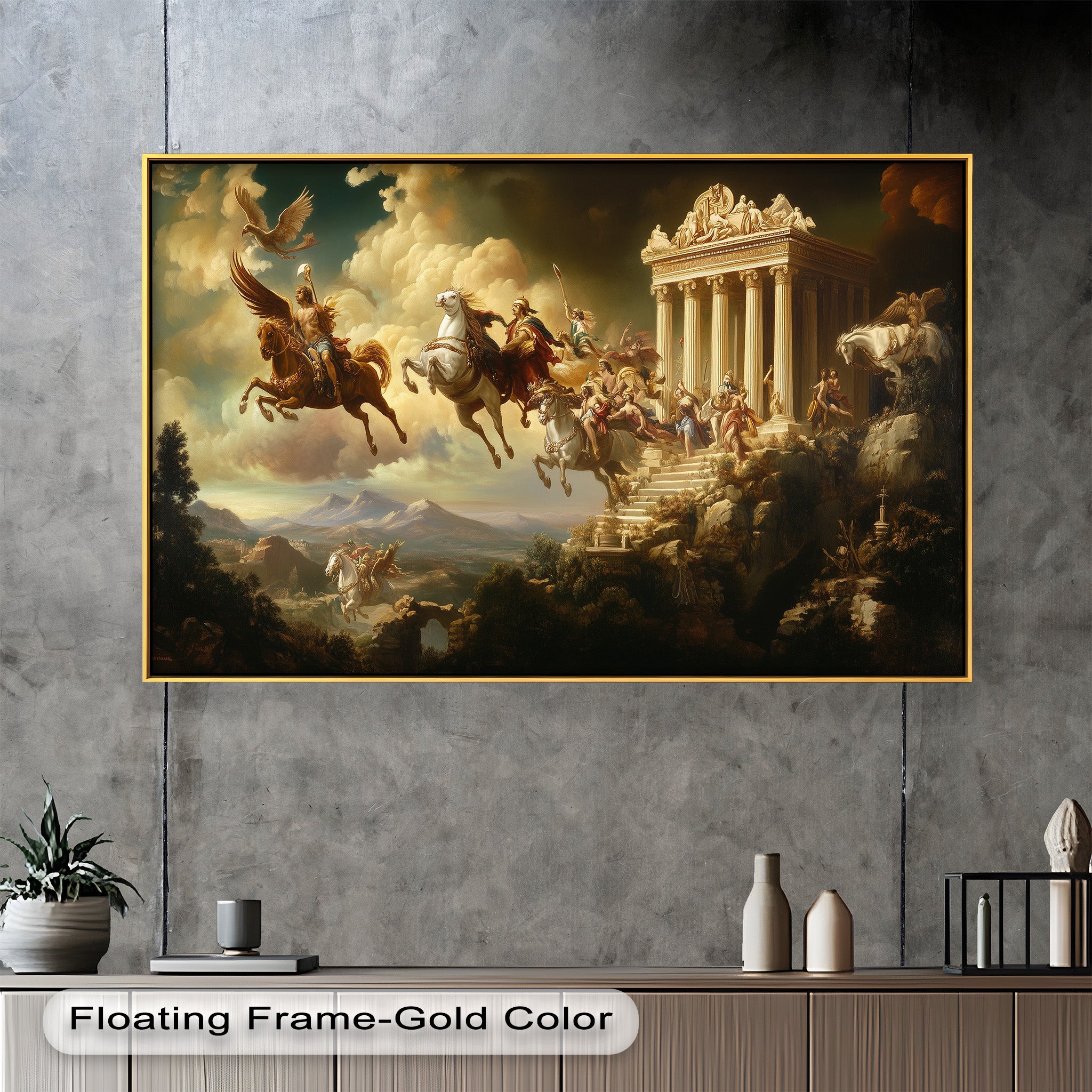 Ascension of the Gods - Premium Mythological Oil Painting Wall Art for Home Decor, Office & Gift Giving