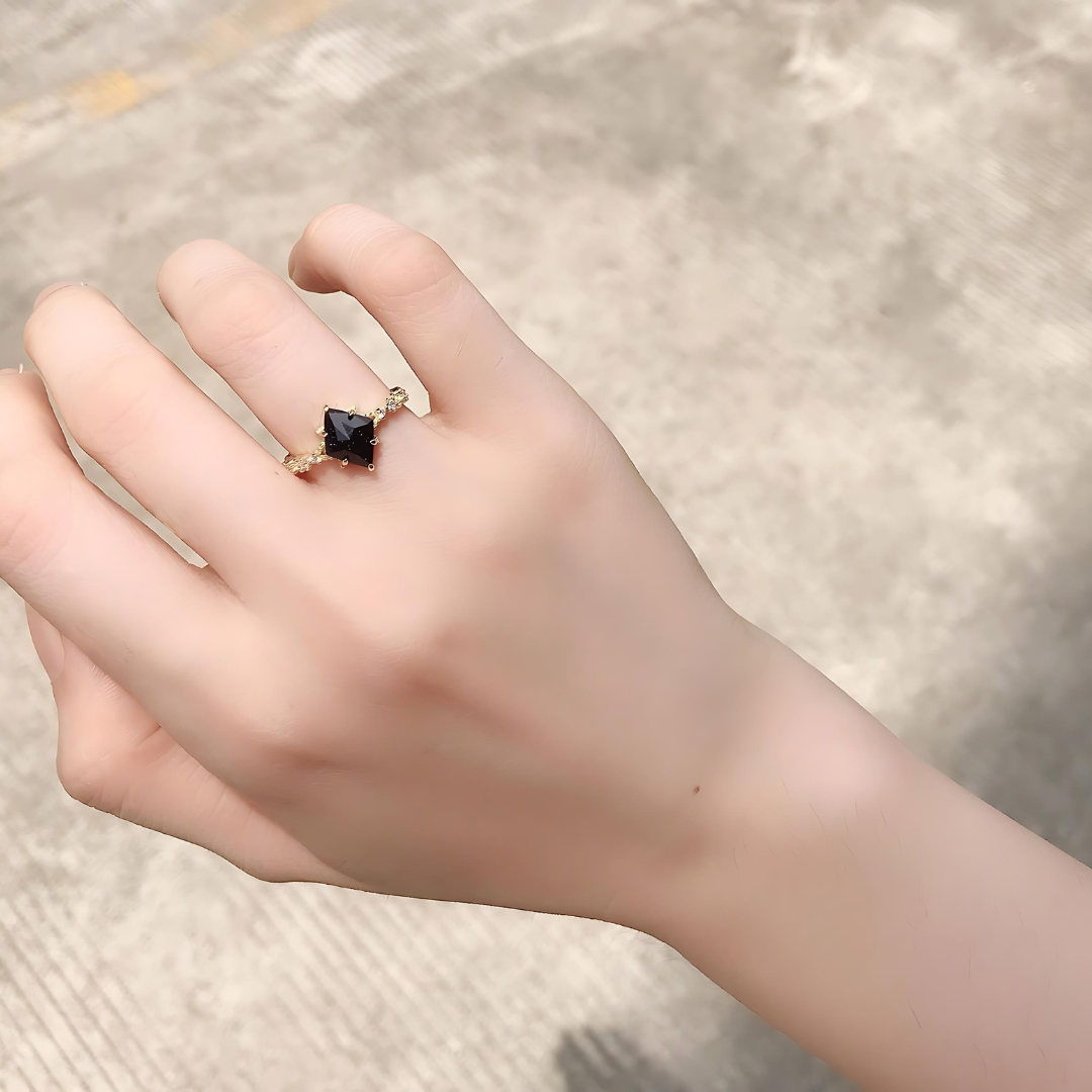 Galaxy Blue Sandstone Star Stone Lace Ring Set | HJZB 064 - Elegant Boho Jewelry for Women, Perfect for Date Nights, Weddings & Special Occasions