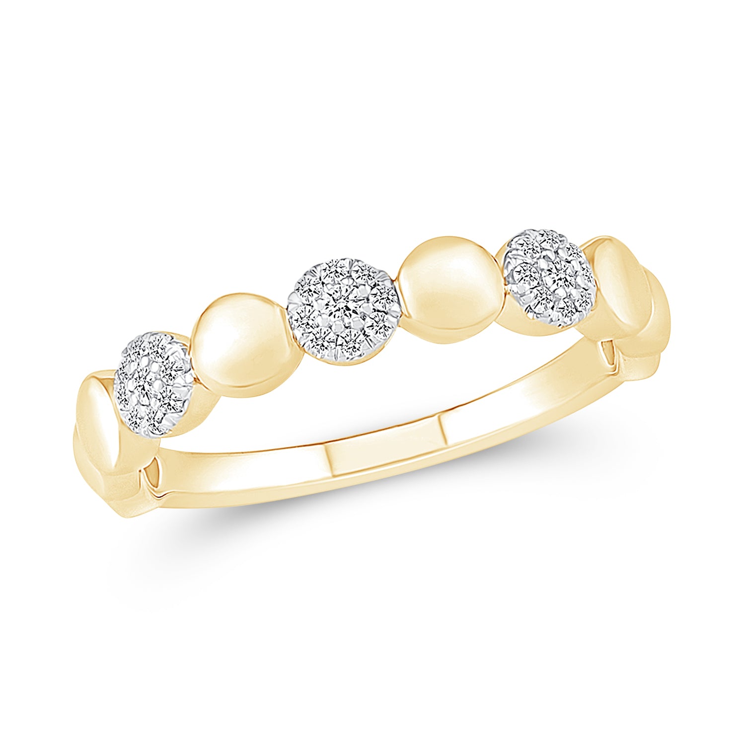 10k Yellow Gold Diamond and Gold Circles Ring - Elegant Stackable Ring for Women, Perfect for Everyday Wear, Anniversary Gifts, and Special Occasions
