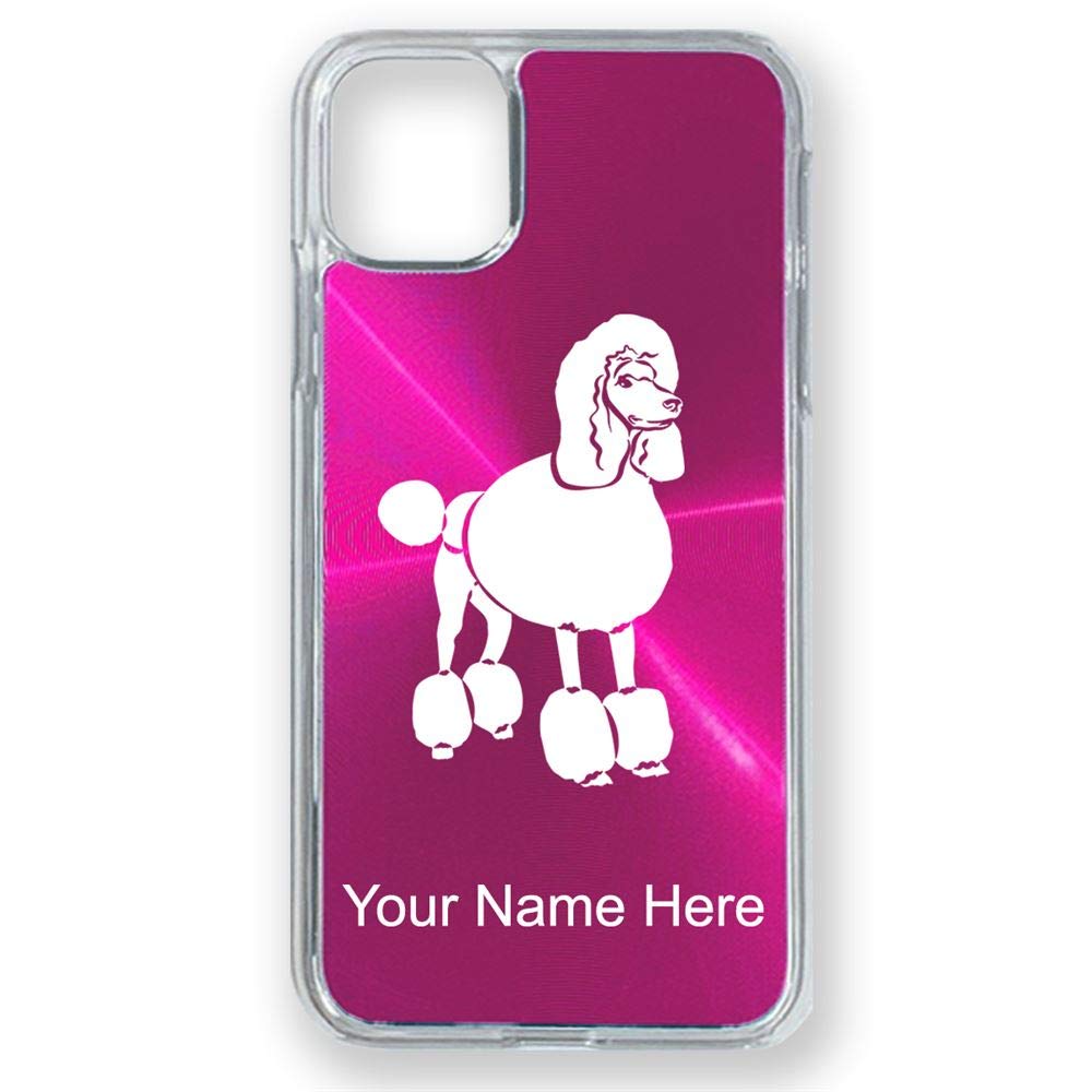 **Personalized French Poodle Dog Case for iPhone 11 Pro Max with Engraving - Cute Pink Phone Cover for Women, Girls & Pet Lovers (Perfect Gift & Daily Use)**