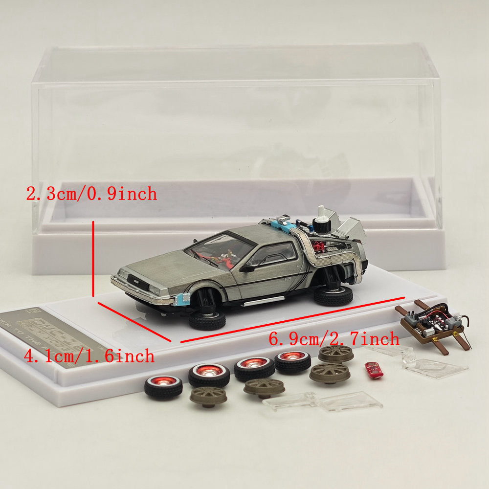 1:64 Back to the Future DMC-12 Time Machine Diecast Model Car - Collectible Movie Replica for Display & Gifts - Perfect for Fans, Collectors and Home Office Decor