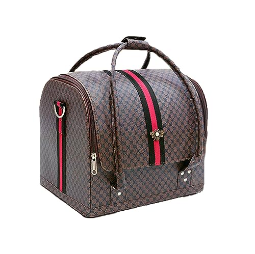 Lucario 4-Layer Makeup Bag with Strap - Travel & Salon Organizer