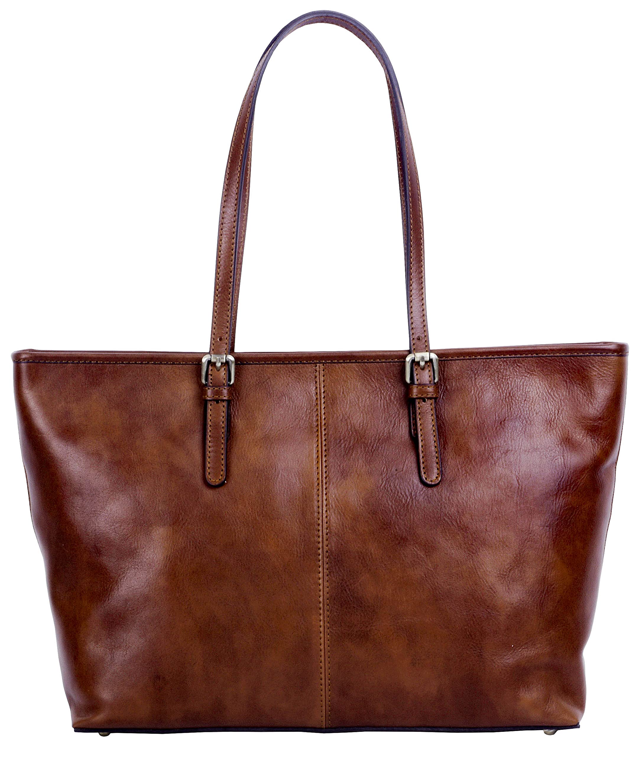 Primo Sacchi Women's Luxury Italian Leather Handcrafted Large Tote Bag - Long Handle Shoulder Purse for Work, Travel & Everyday Use