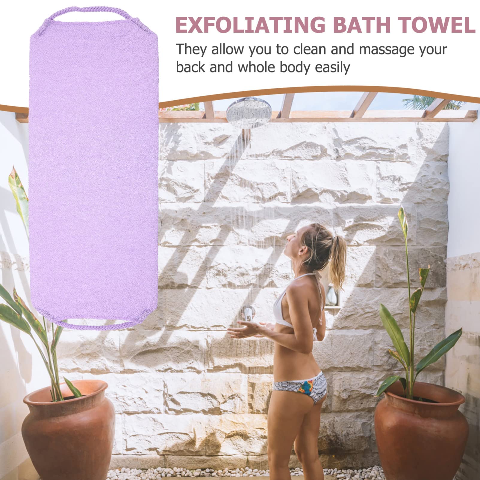 EXCLUZO Exfoliating Washcloth Towel - Dead Skin Remover, Comfortable Bath & Shower Scrubber for Smooth Skin - Home & Travel Use (Purple) | Perfect for Spa Days, Post-Workout Cleansing & Gentle Exfoliation