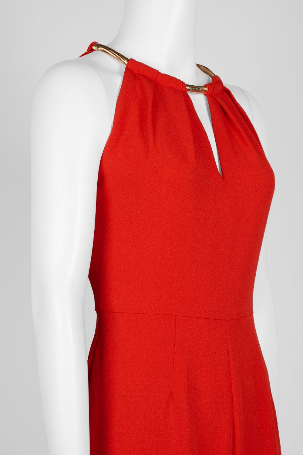 Donna Ricco Women's Sleeveless Halter Jumpsuit in Red - Summer Beach Party & Evening Cocktail Outfit