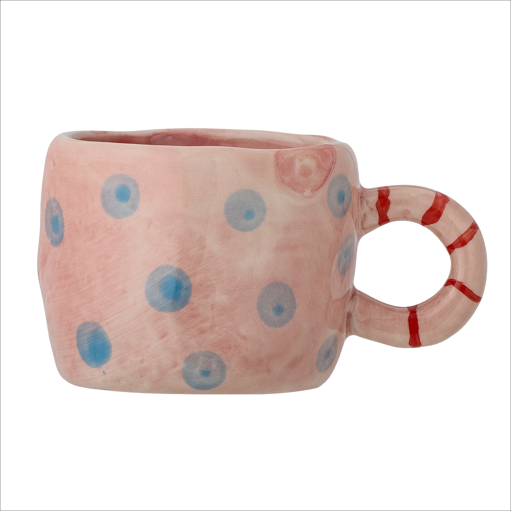 Bloomingville Nini Stoneware Mini Cup - Small Ceramic Coffee Cup for Espresso, Tea, or Dessert - Elegant Rose Design for Home, Cafe, or Gift