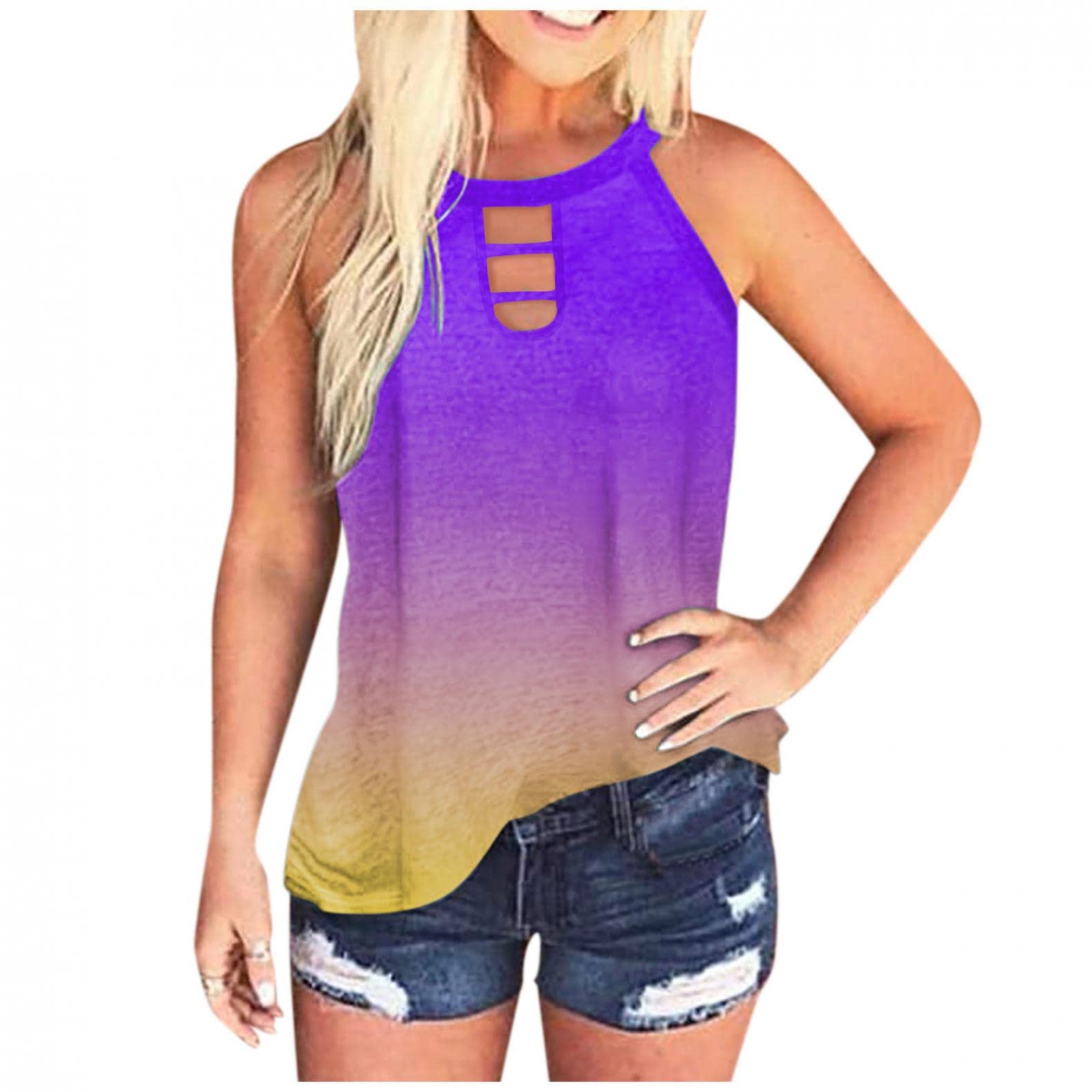 Women's Loose Fit Sleeveless Tank Tops - Breathable Summer Casual & Workout Shirts for Running, Yoga, Gym & Outdoor Activities