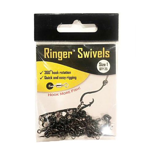 Premium Stainless Steel Ringer Swivels - Heavy Duty Fishing Swivel Hooks for Saltwater & Freshwater - Ideal for Lures, Rigs & Tackle Box Accessories