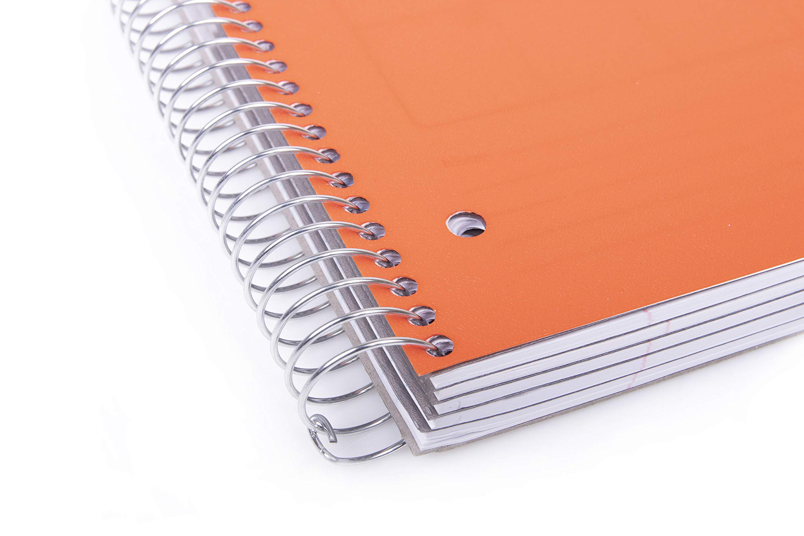Mintra 5-Subject Spiral Notebook - 200 Sheets, College Ruled, Poly Pockets, Moisture-Resistant Cover - Durable for School, Office & Business Use | Perfect for Note-Taking, Journaling & Professional Meetings (Orange, 1-Pack)