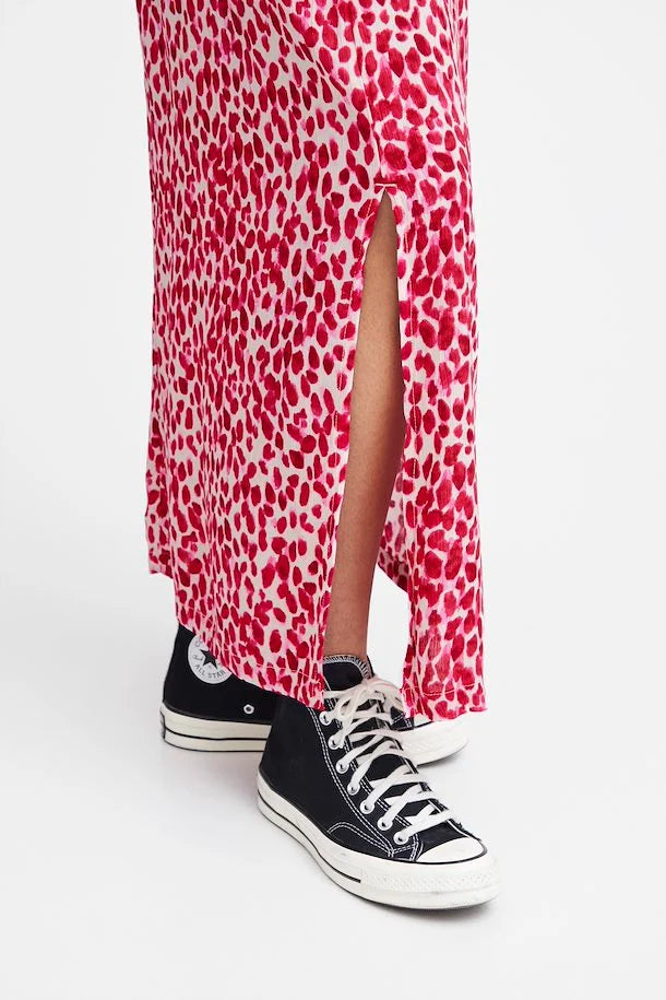 Marrakech Boho Ankle Skirt with Love Potion Dot Print - Flowy Maxi Skirt for Women - Perfect for Beach Vacations, Music Festivals & Summer Outfits