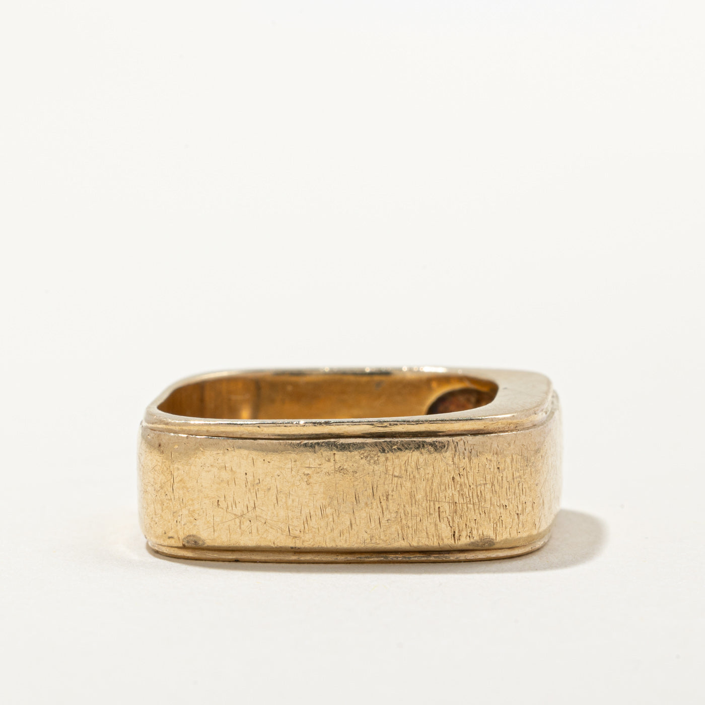 10K Yellow Gold Soft Square Band Ring - Size 9.75 - Dainty Minimalist Wedding Band, Anniversary Gift for Her, Everyday Stackable Ring for Women