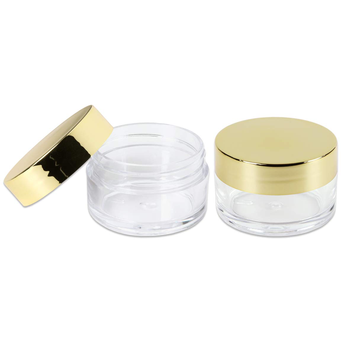 Beauticom 20g/20ml Clear Acrylic Round Jars with Lids - 936 Pieces (Jars + Lids) - Gold - Perfect for Lip Balm, Cream, Makeup, Cosmetics, Samples & Ointments - Ideal for DIY Beauty Products, Travel Containers & Small Batch Packaging