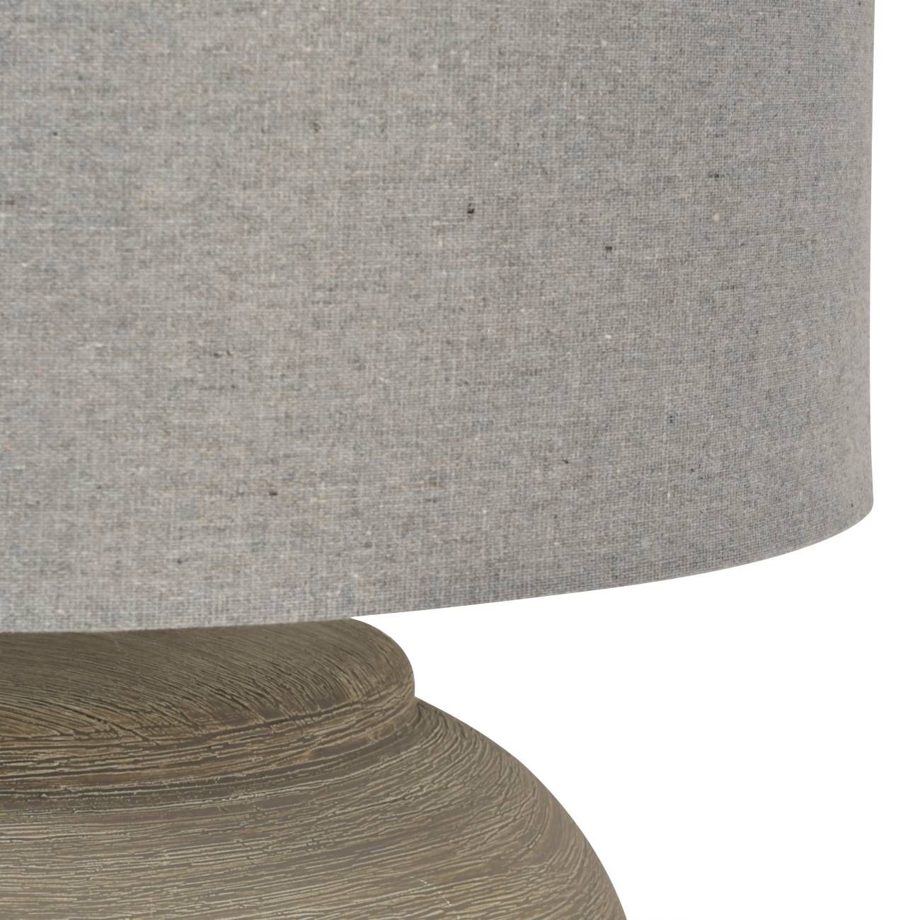 Elegant Baslow Etched Grey Ceramic Table Lamp with Fabric Shade - Small & Large Size for Bedroom, Living Room, or Office Decor